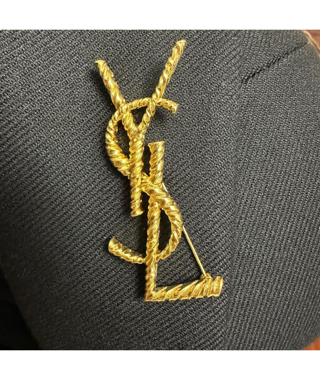 SAINT LAURENT Золотая металлическая булавка / брошь, фото 4