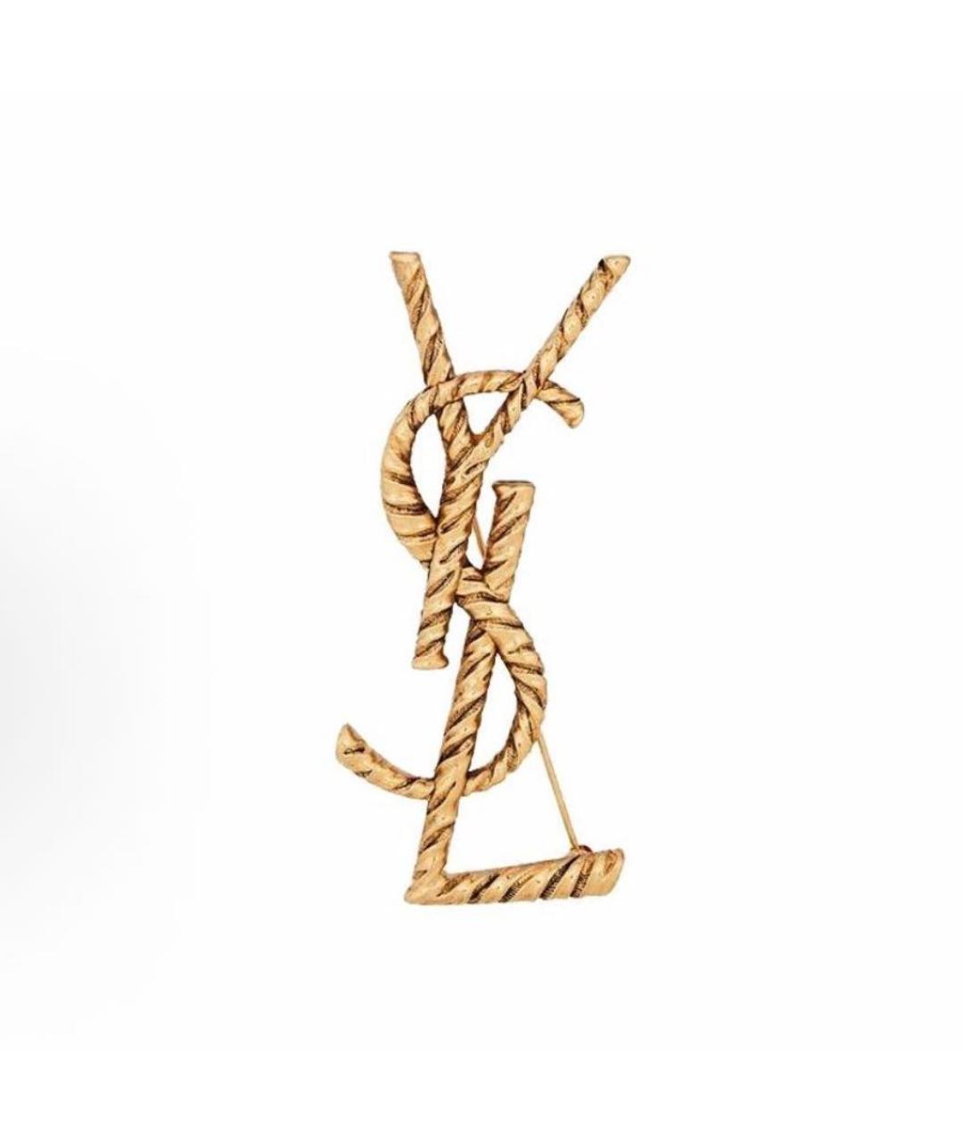 SAINT LAURENT Золотая металлическая булавка / брошь, фото 5