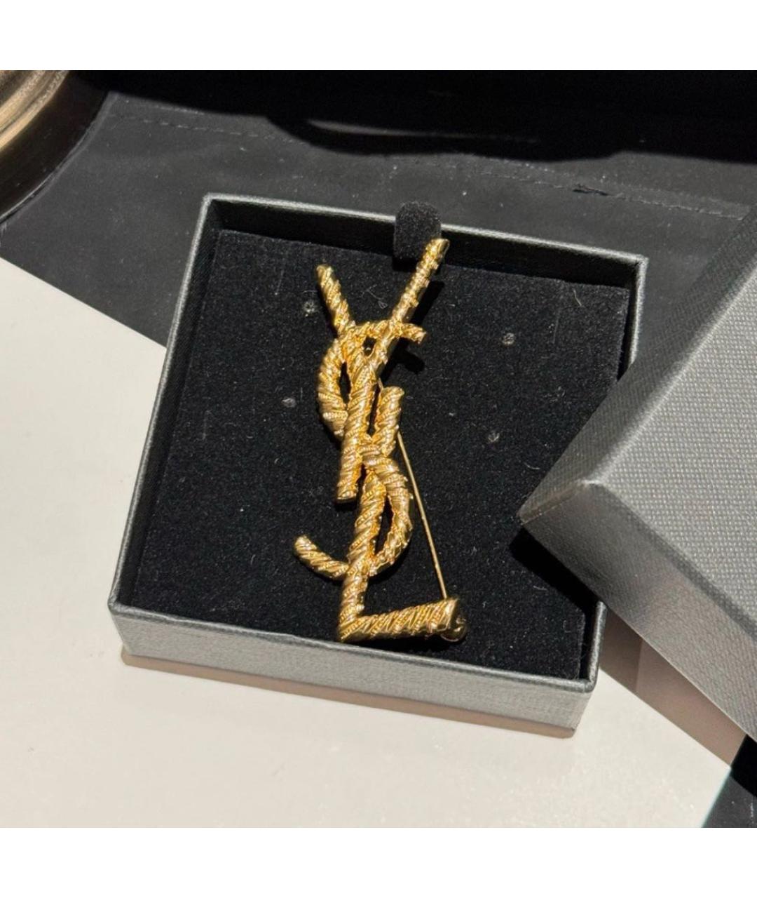 SAINT LAURENT Золотая металлическая булавка / брошь, фото 3