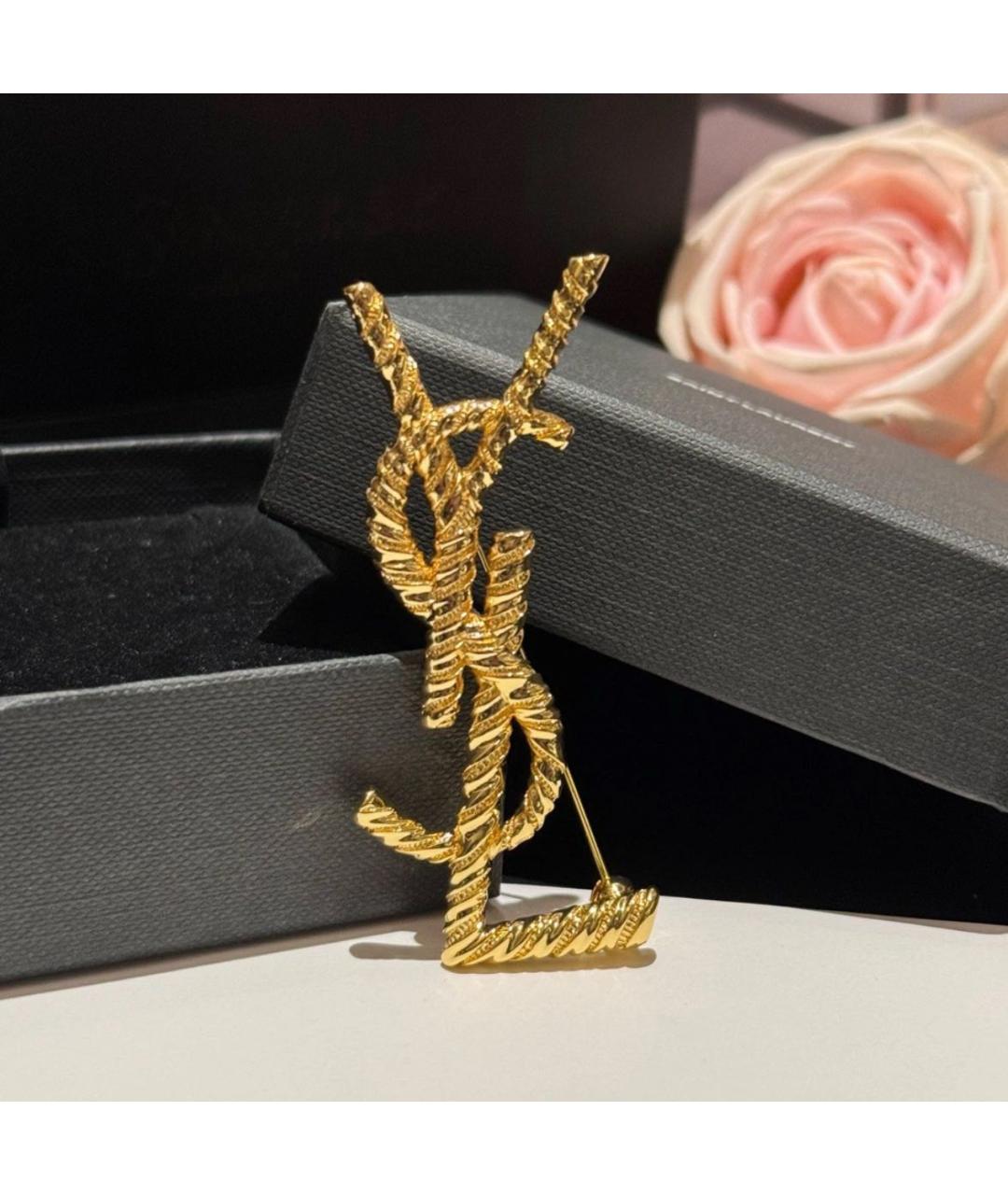 SAINT LAURENT Золотая металлическая булавка / брошь, фото 2