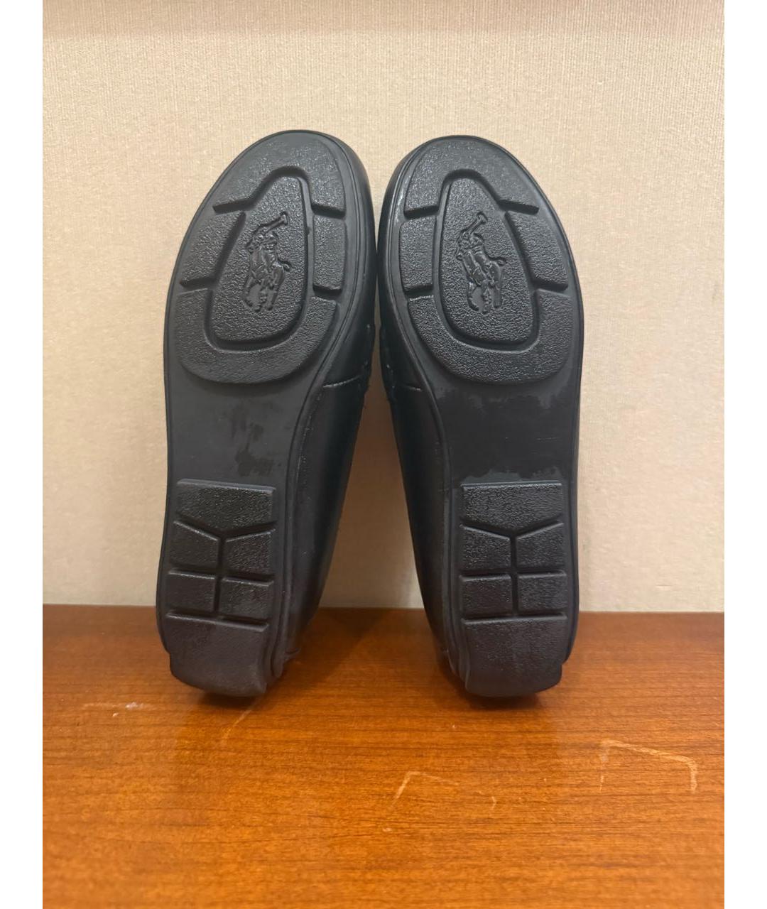 POLO RALPH LAUREN Черные кожаные лоферы/мокасины, фото 4