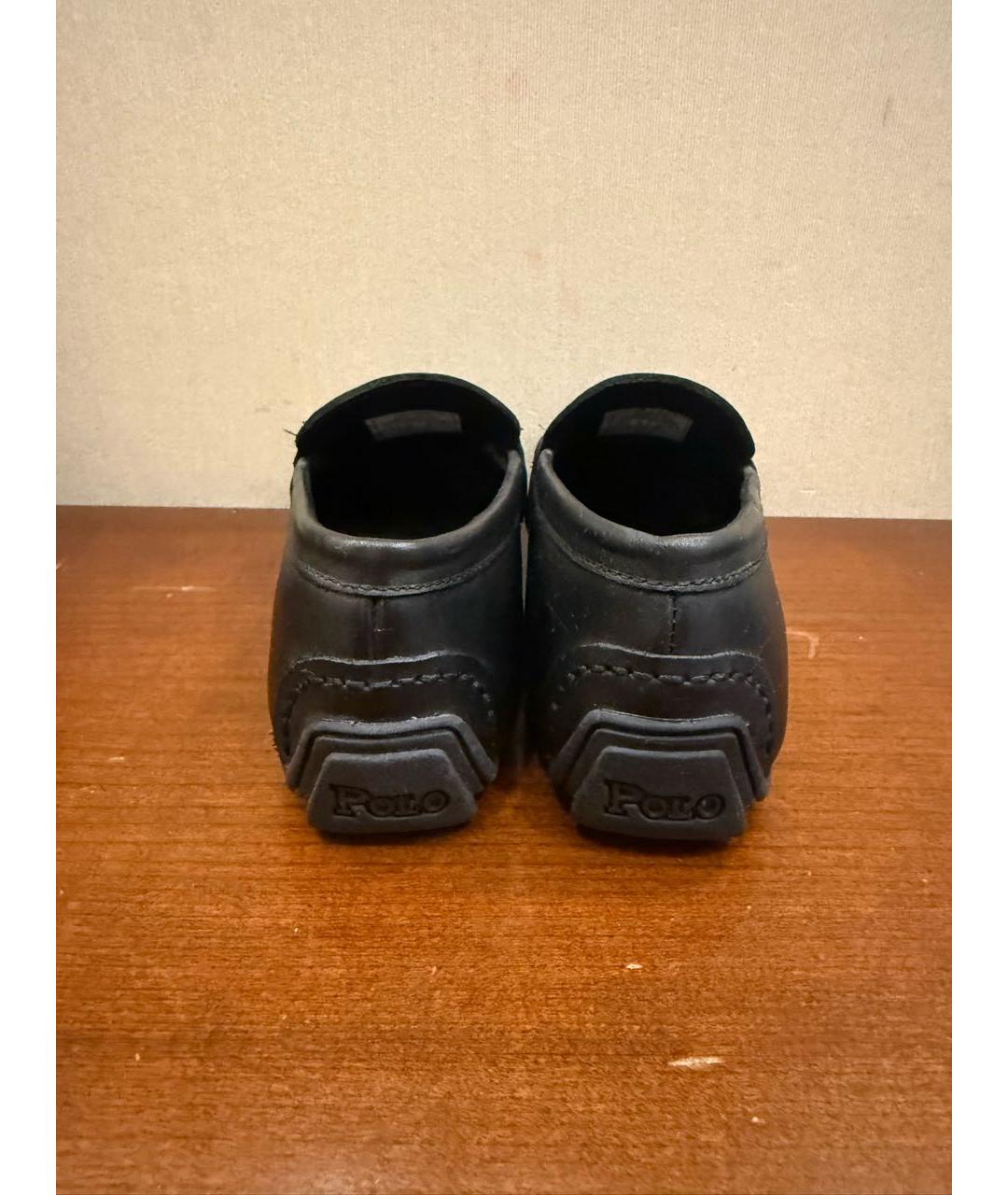 POLO RALPH LAUREN Черные кожаные лоферы/мокасины, фото 3