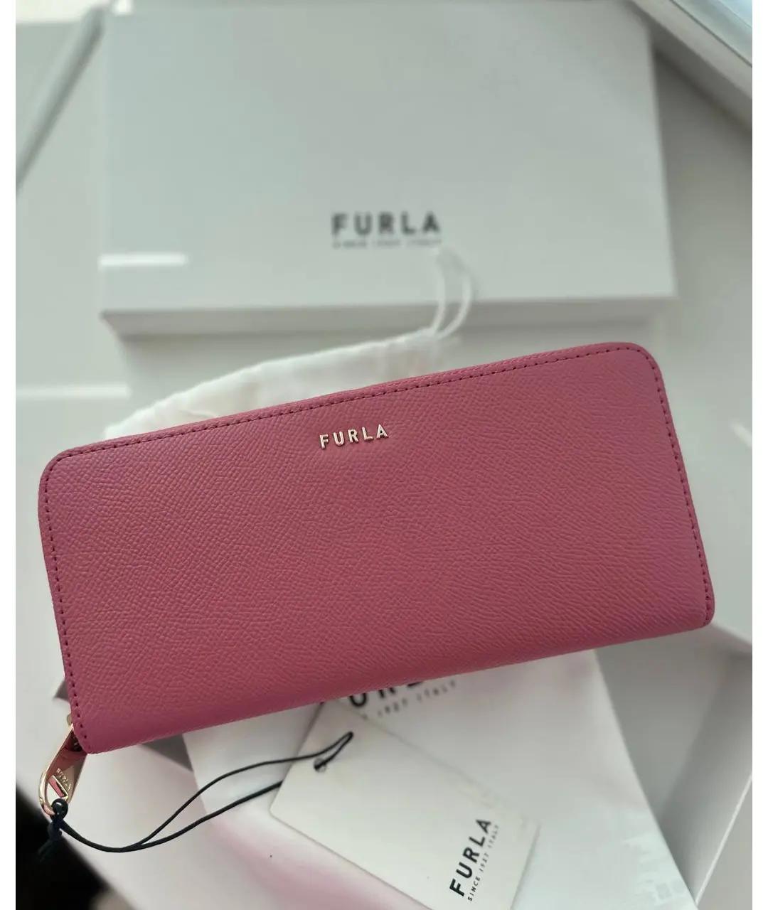 FURLA Розовый кожаный кошелек, фото 2