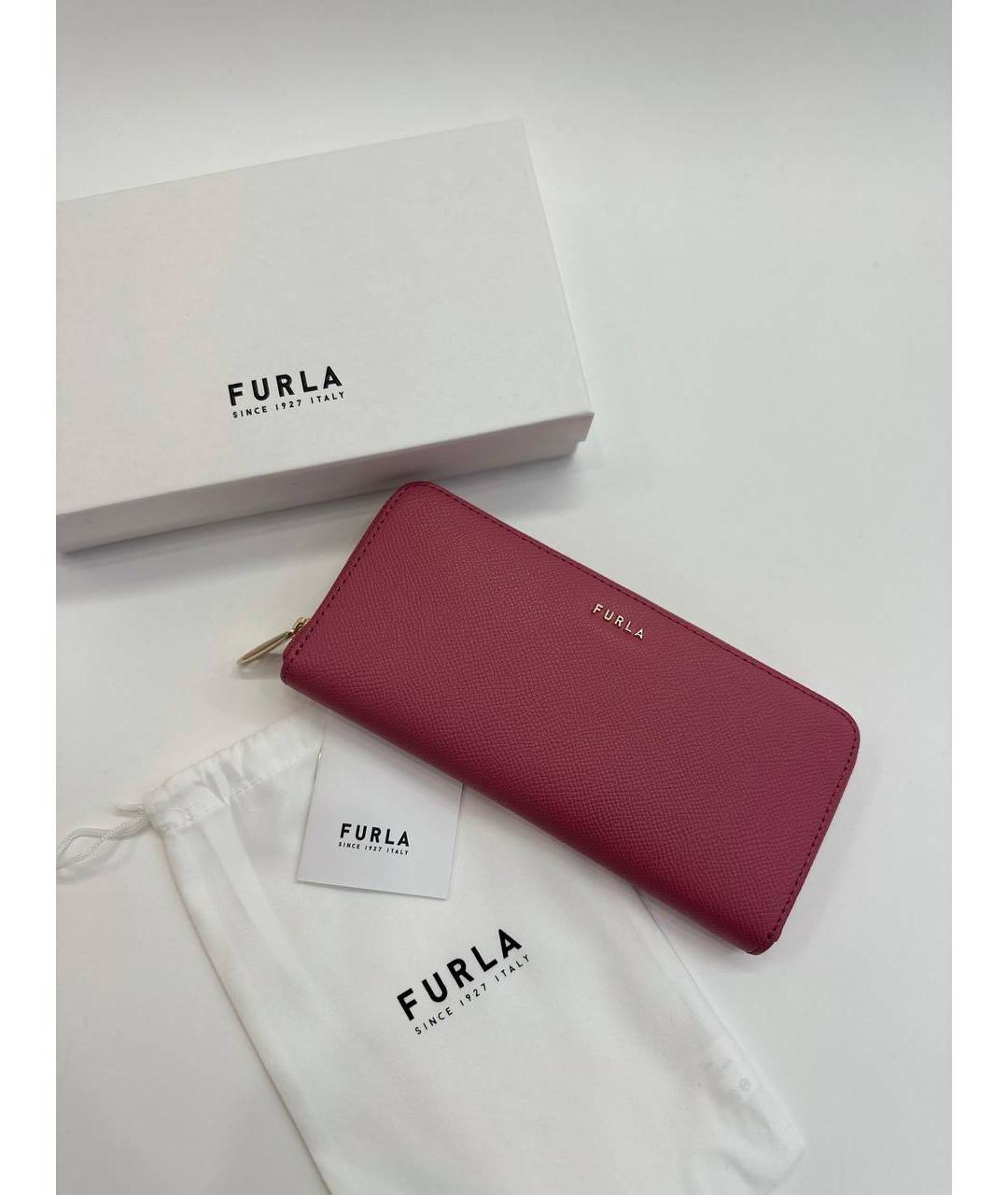 FURLA Розовый кожаный кошелек, фото 3