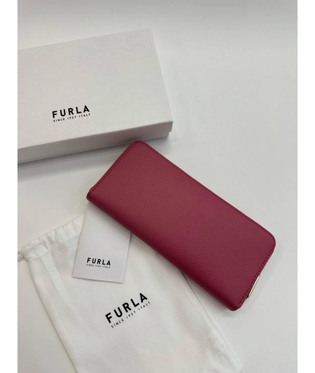 FURLA Розовый кожаный кошелек, фото 4