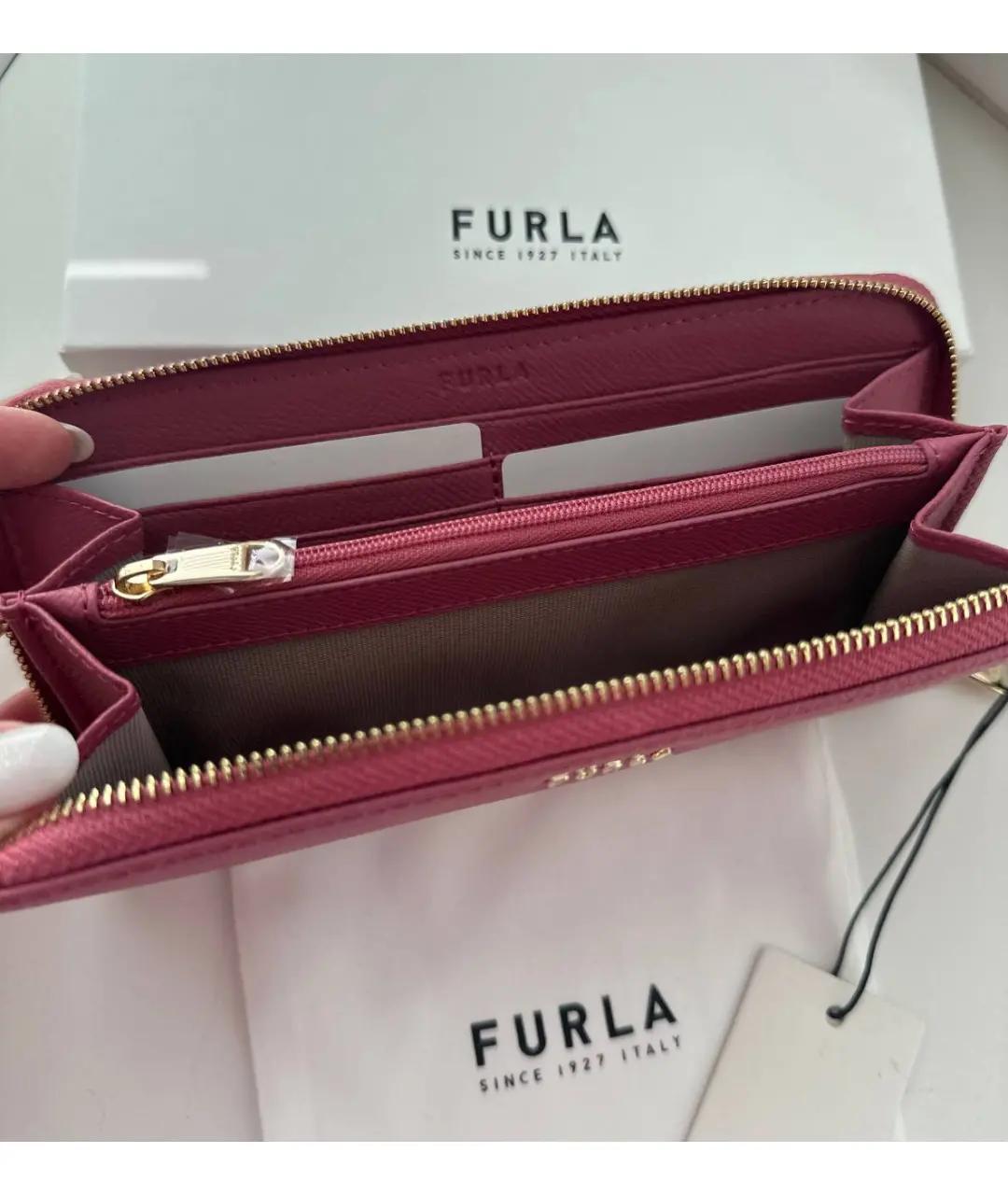 FURLA Розовый кожаный кошелек, фото 5