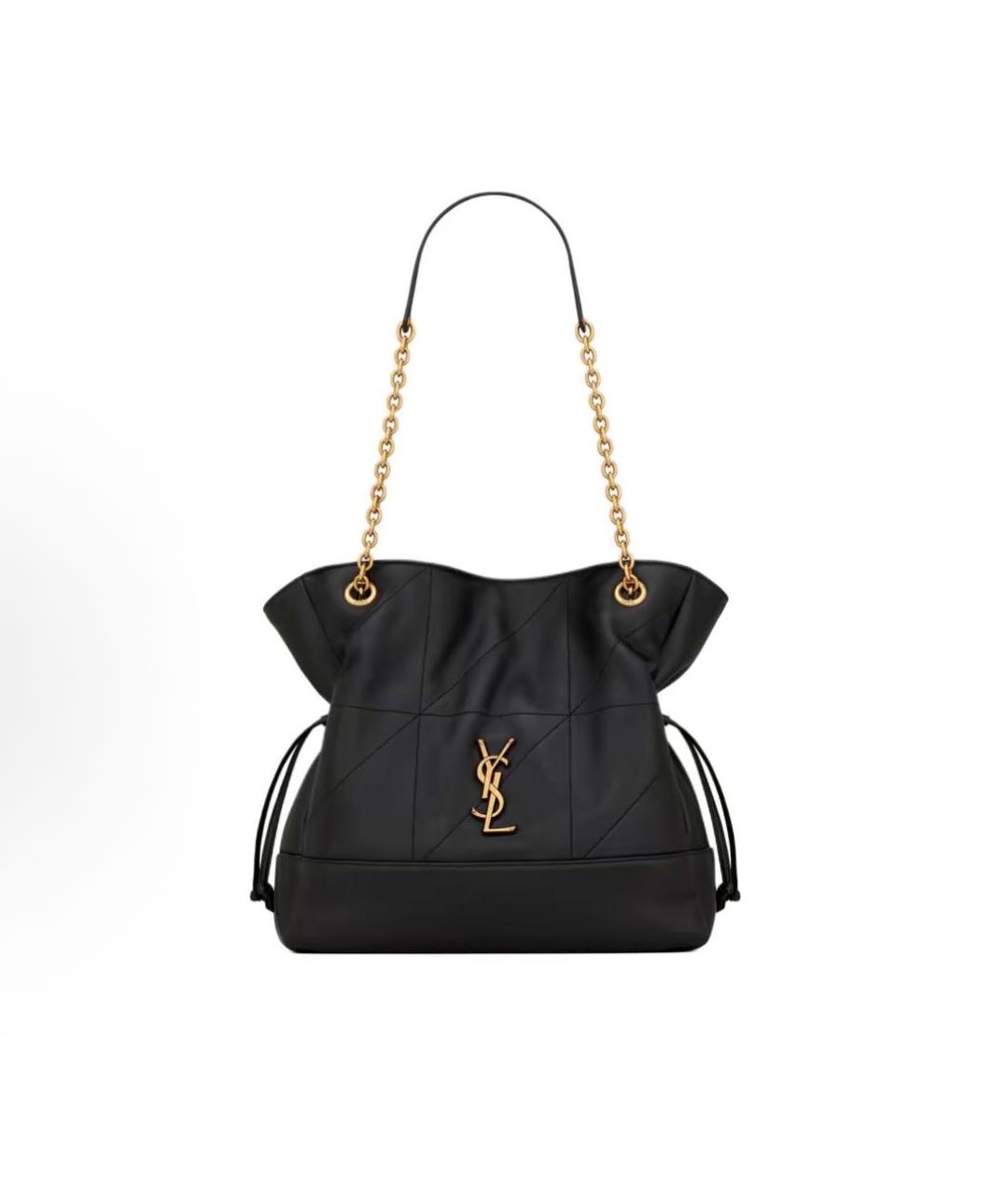 SAINT LAURENT Черная кожаная сумка тоут, фото 5