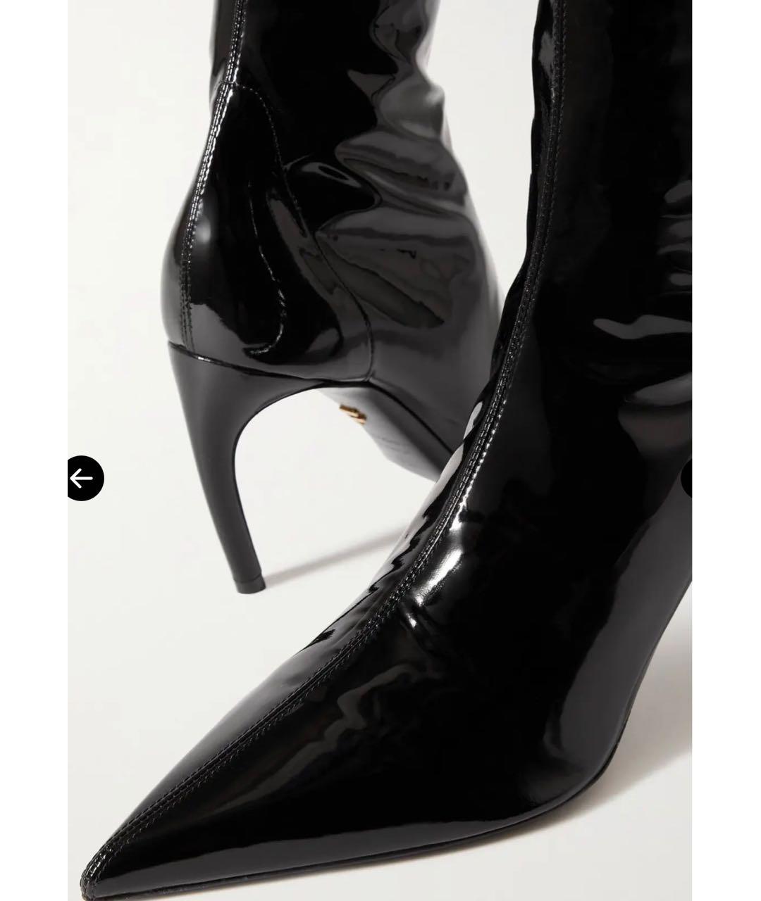 FERRAGAMO Черные ботфорты из лакированной кожи, фото 3