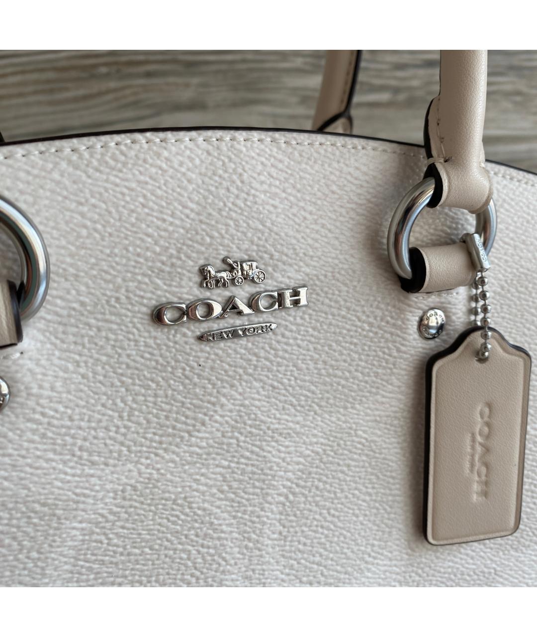 COACH Белая сумка с короткими ручками, фото 4
