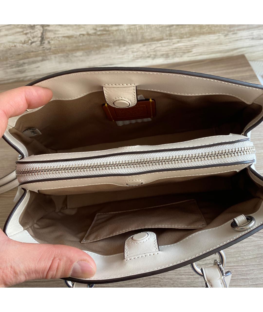 COACH Белая сумка с короткими ручками, фото 6