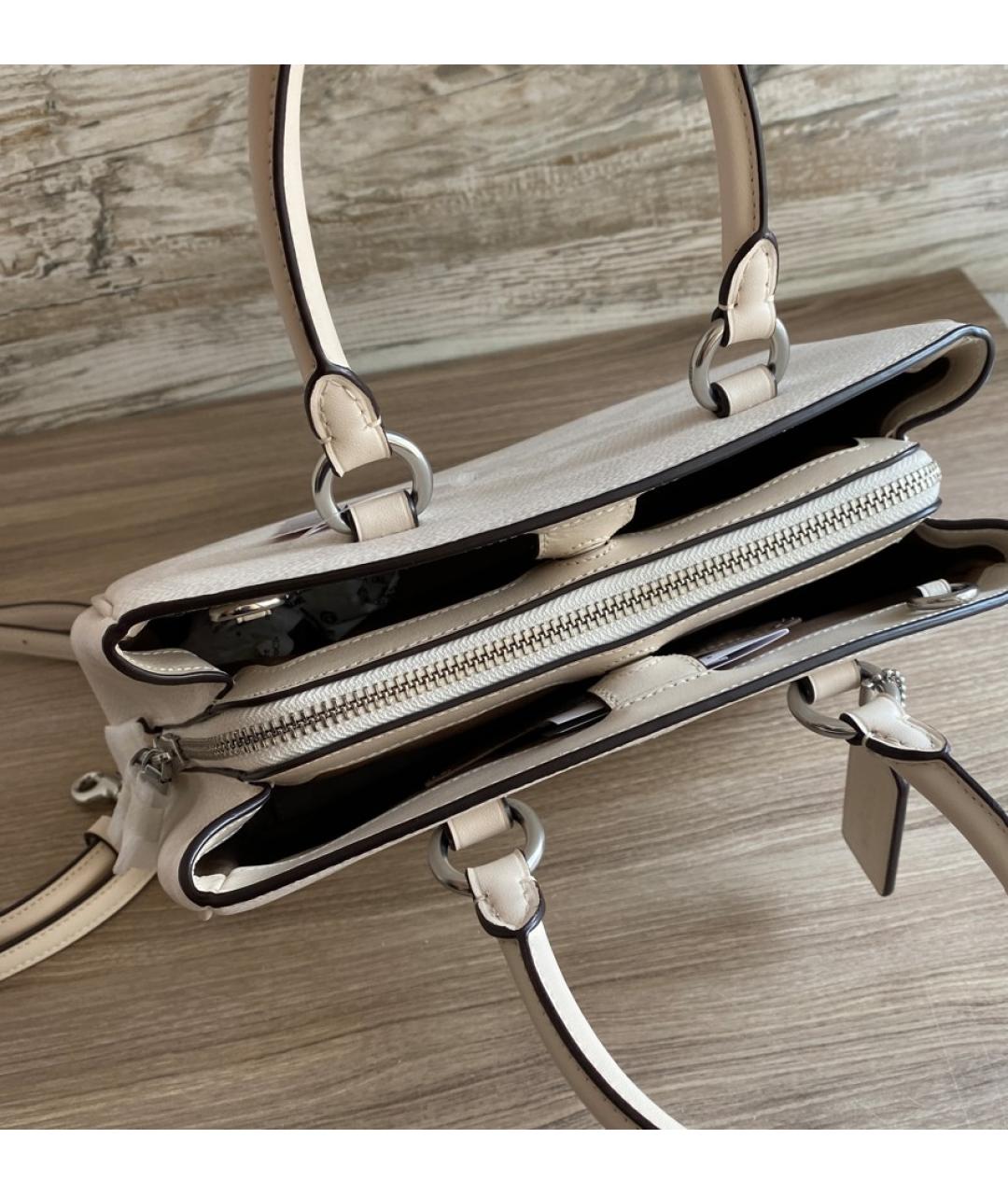 COACH Белая сумка с короткими ручками, фото 5