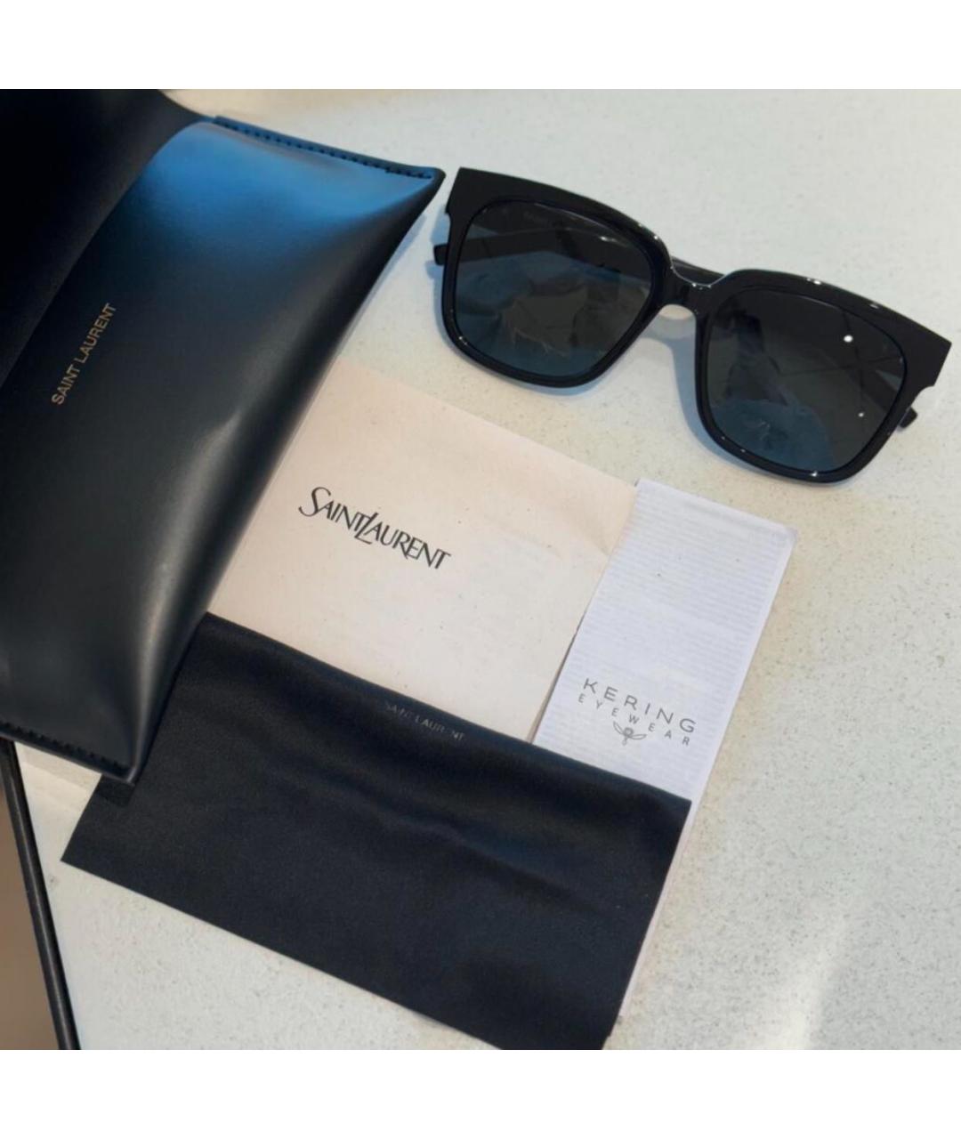 SAINT LAURENT Черные пластиковые солнцезащитные очки, фото 3