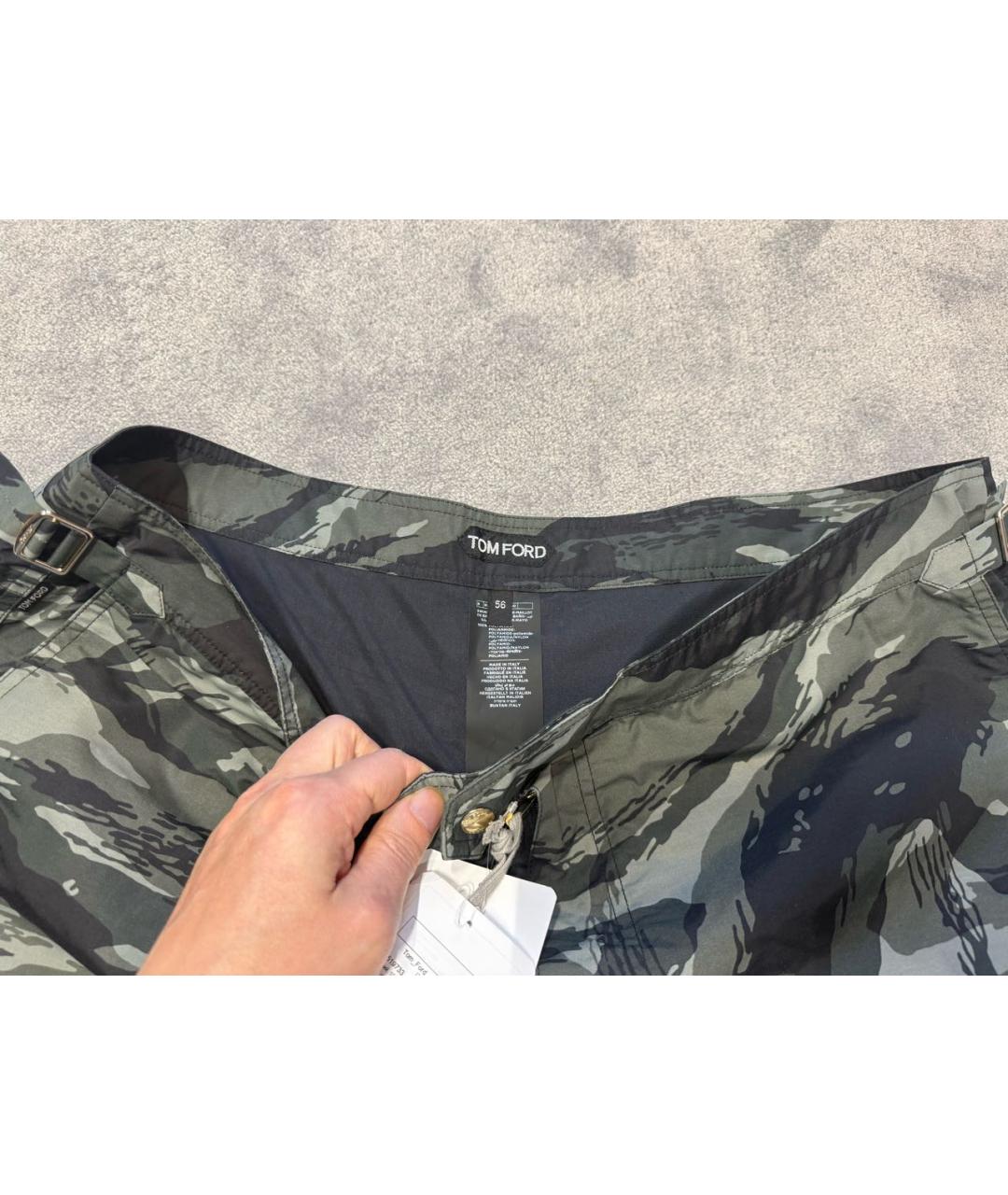TOM FORD Хаки полиамидовые шорты, фото 3