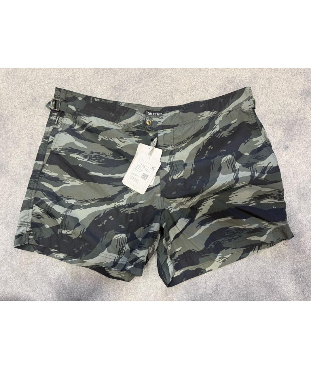 TOM FORD Хаки полиамидовые шорты, фото 9