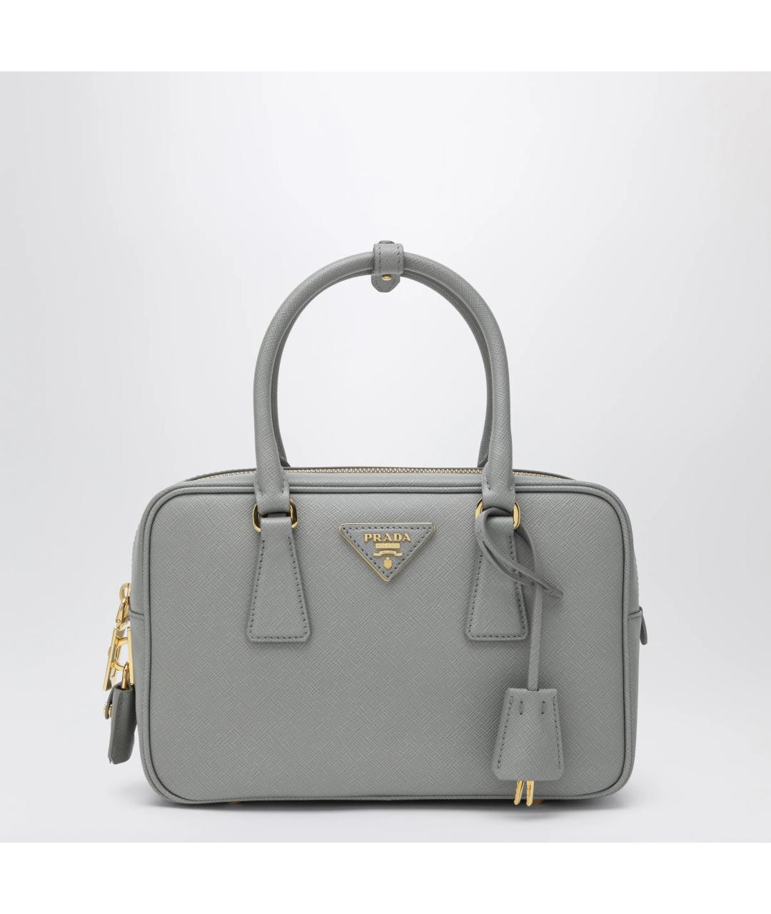 PRADA Серая кожаная сумка тоут, фото 3