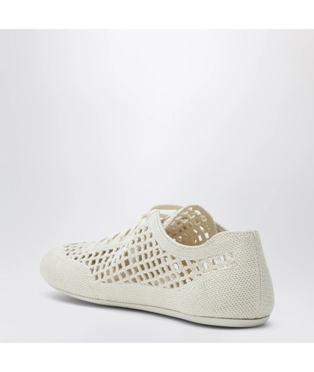 PRADA Белые текстильные кроссовки, фото 2