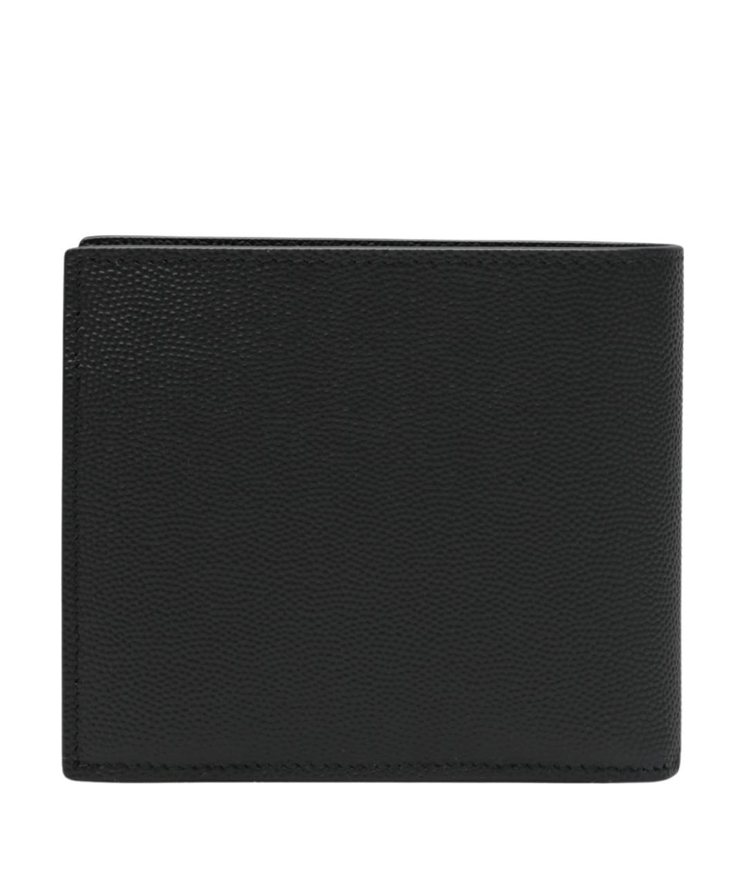 SAINT LAURENT Черный кожаный кошелек, фото 2