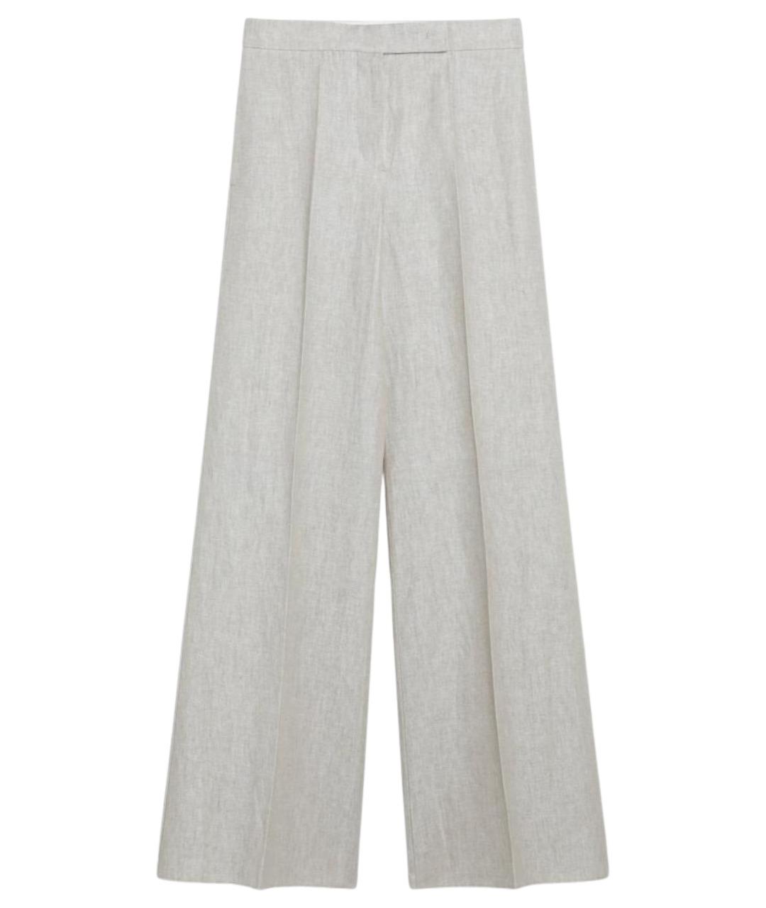 MAX MARA Бежевые льняные брюки широкие, фото 1