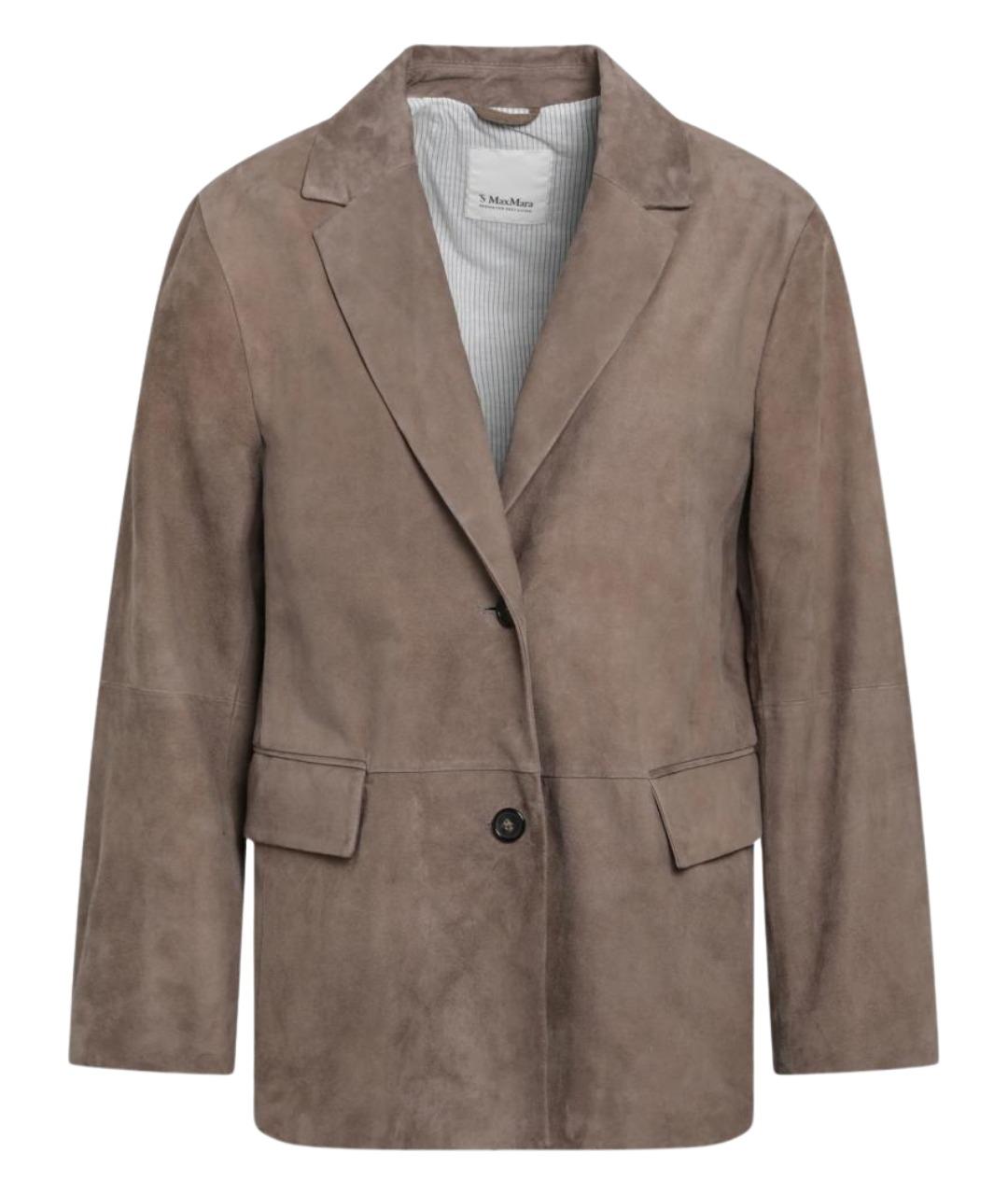 'S MAX MARA Коричневый замшевый жакет/пиджак, фото 1