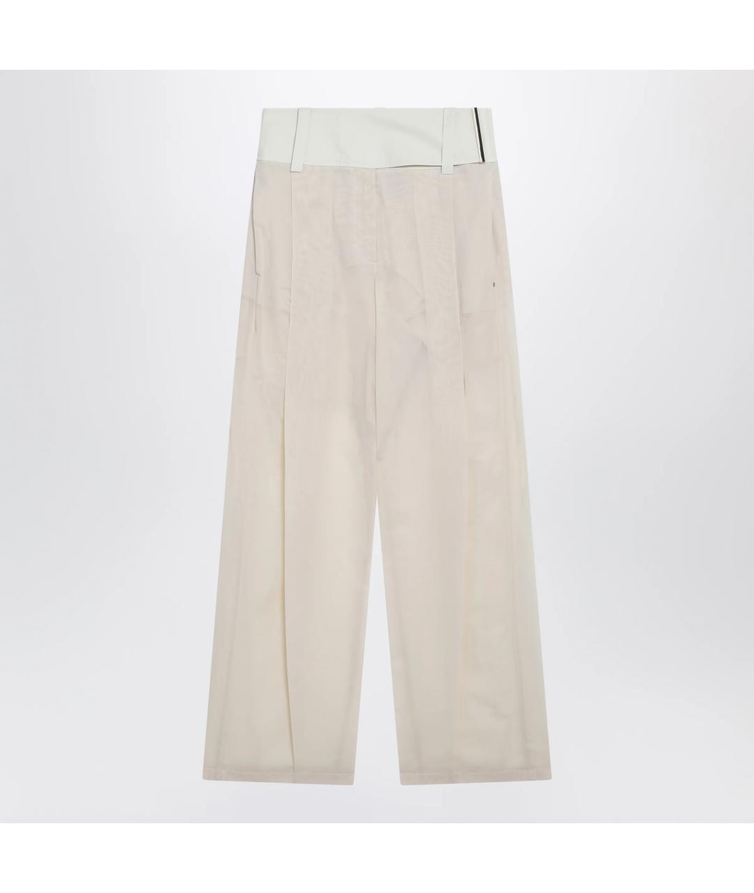 SPORTMAX Бежевые хлопковые брюки широкие, фото 3