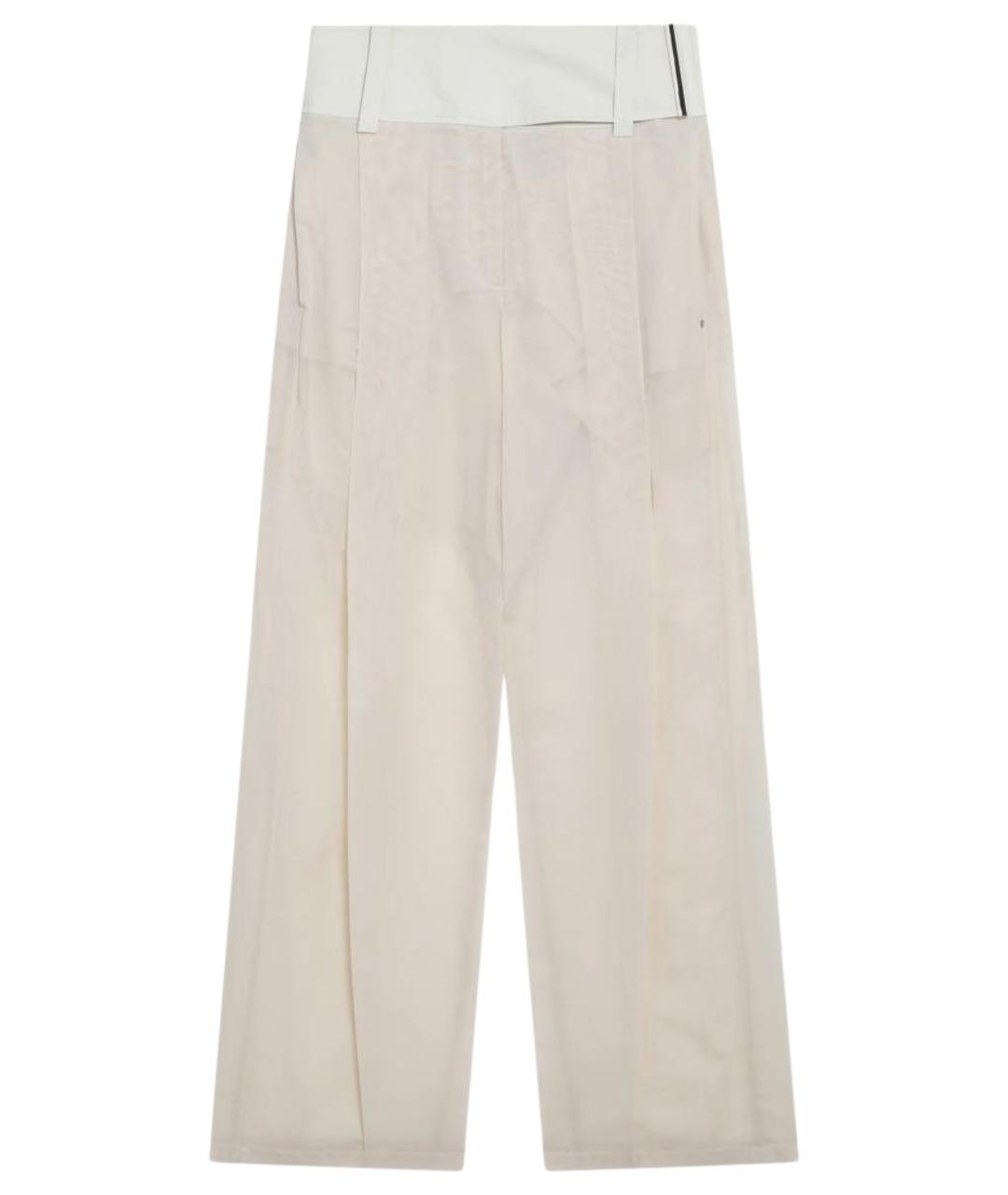 SPORTMAX Бежевые хлопковые брюки широкие, фото 1