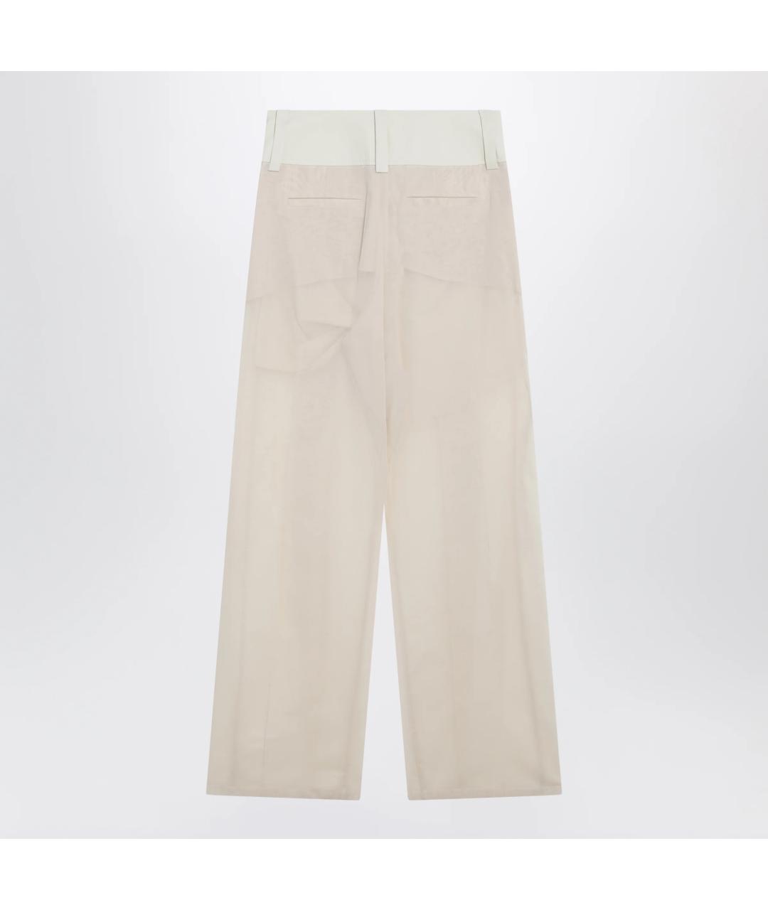 SPORTMAX Бежевые хлопковые брюки широкие, фото 2