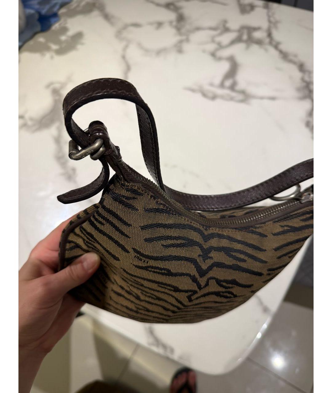 FENDI Коричневая сумка с короткими ручками, фото 6