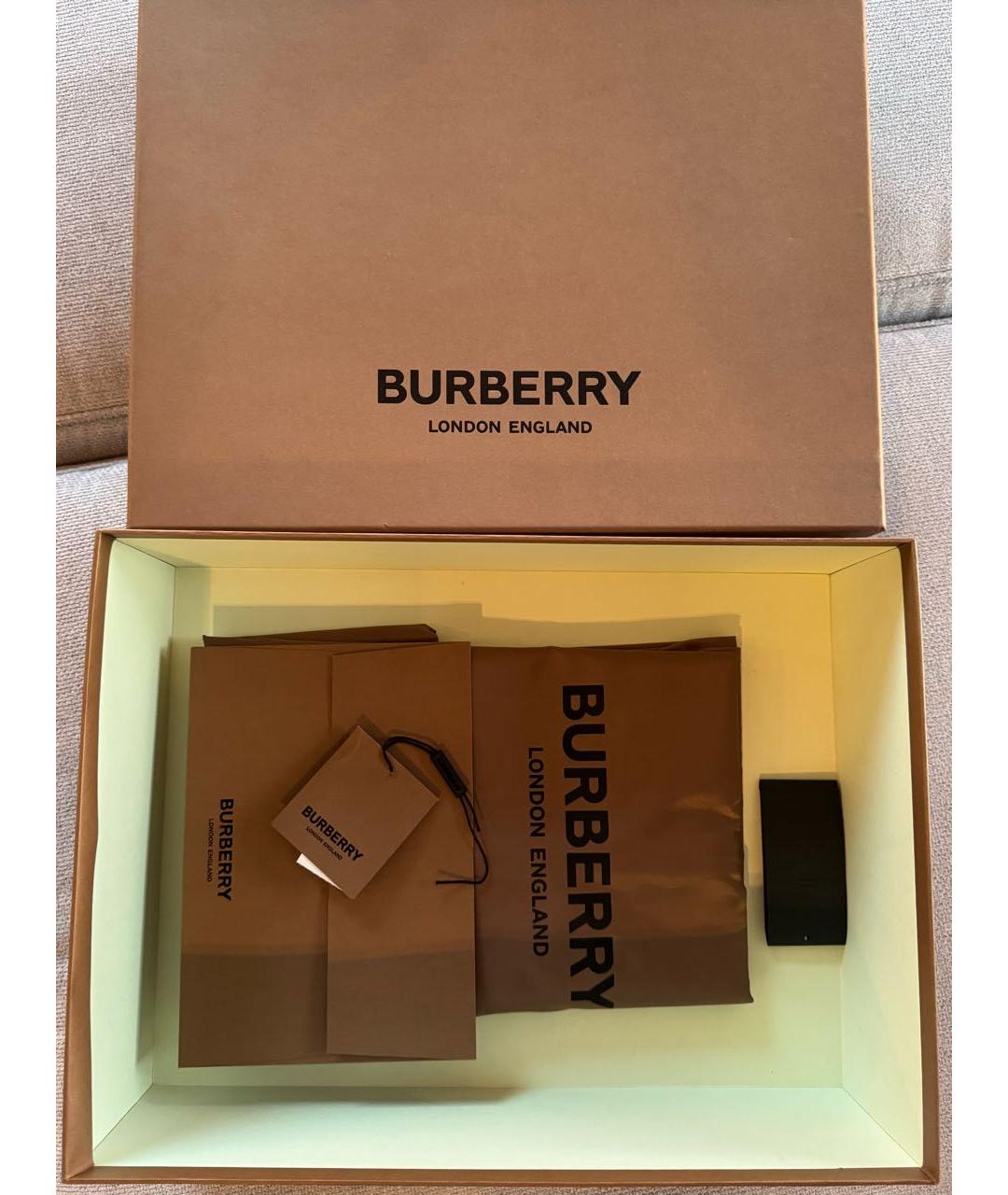 BURBERRY Черный хлопковый тренч / плащ, фото 5