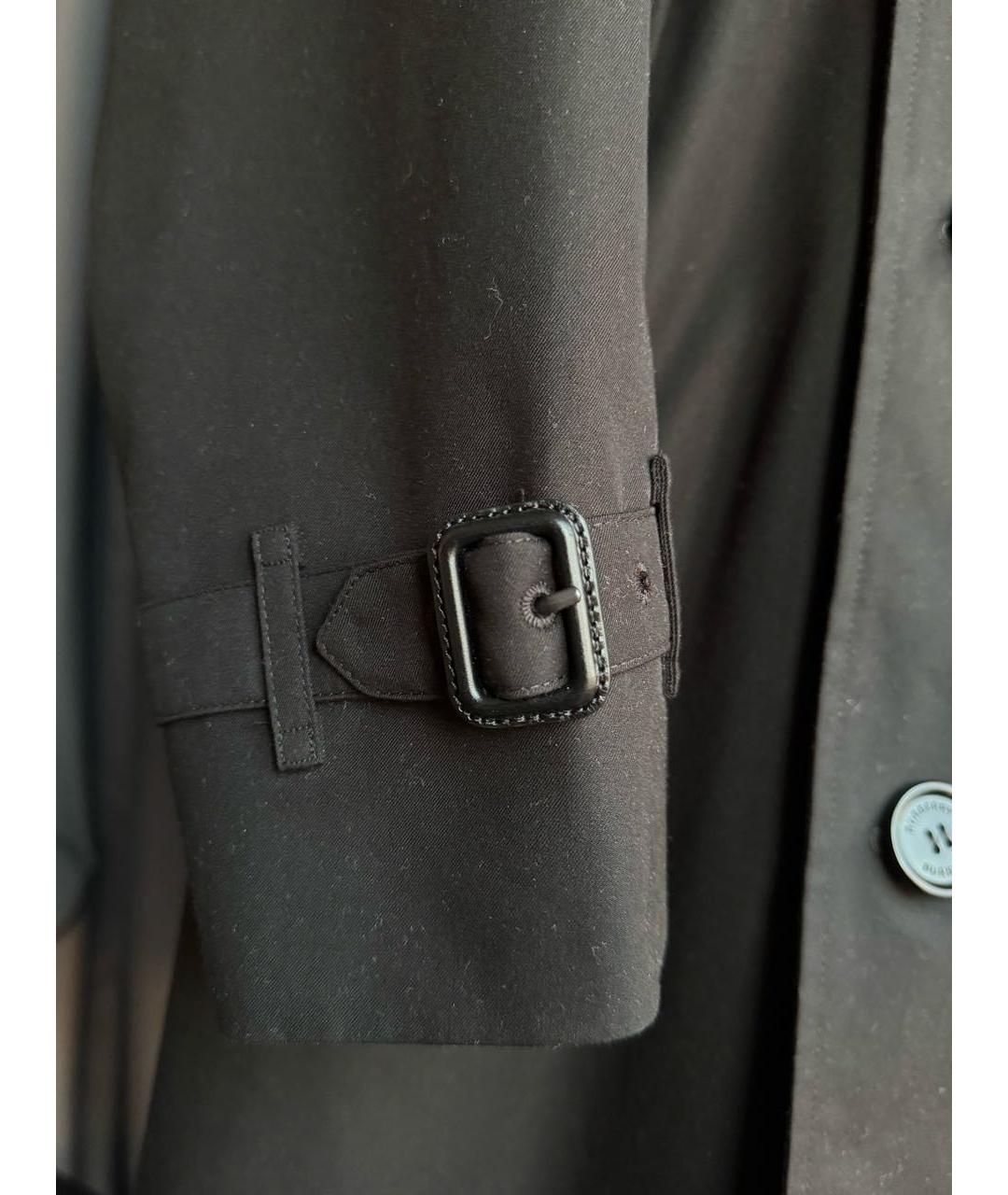 BURBERRY Черный хлопковый тренч / плащ, фото 8