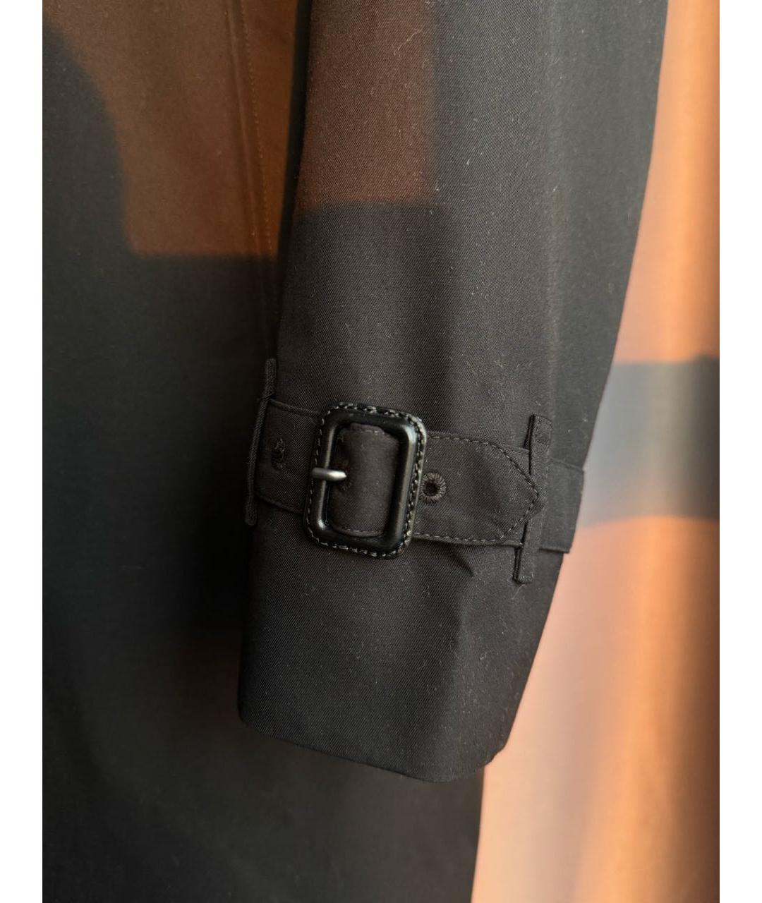 BURBERRY Черный хлопковый тренч / плащ, фото 7