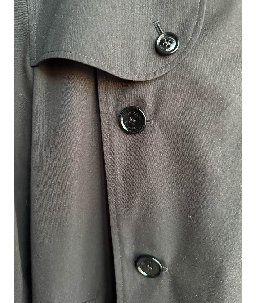 BURBERRY Черный хлопковый тренч / плащ, фото 4