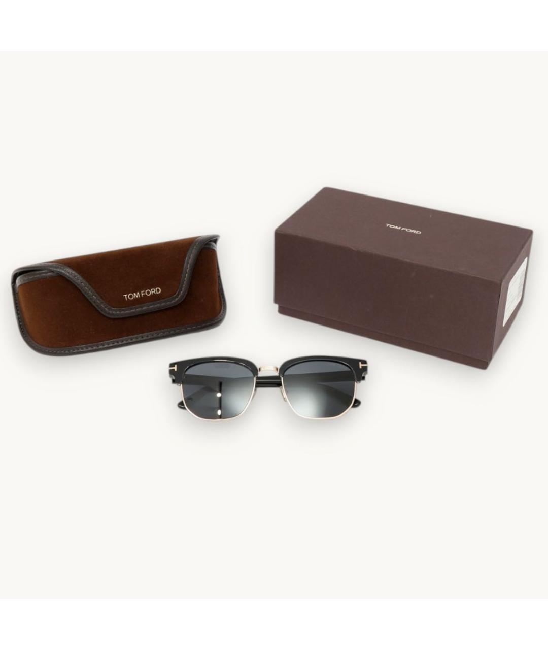 TOM FORD Черные пластиковые солнцезащитные очки, фото 4