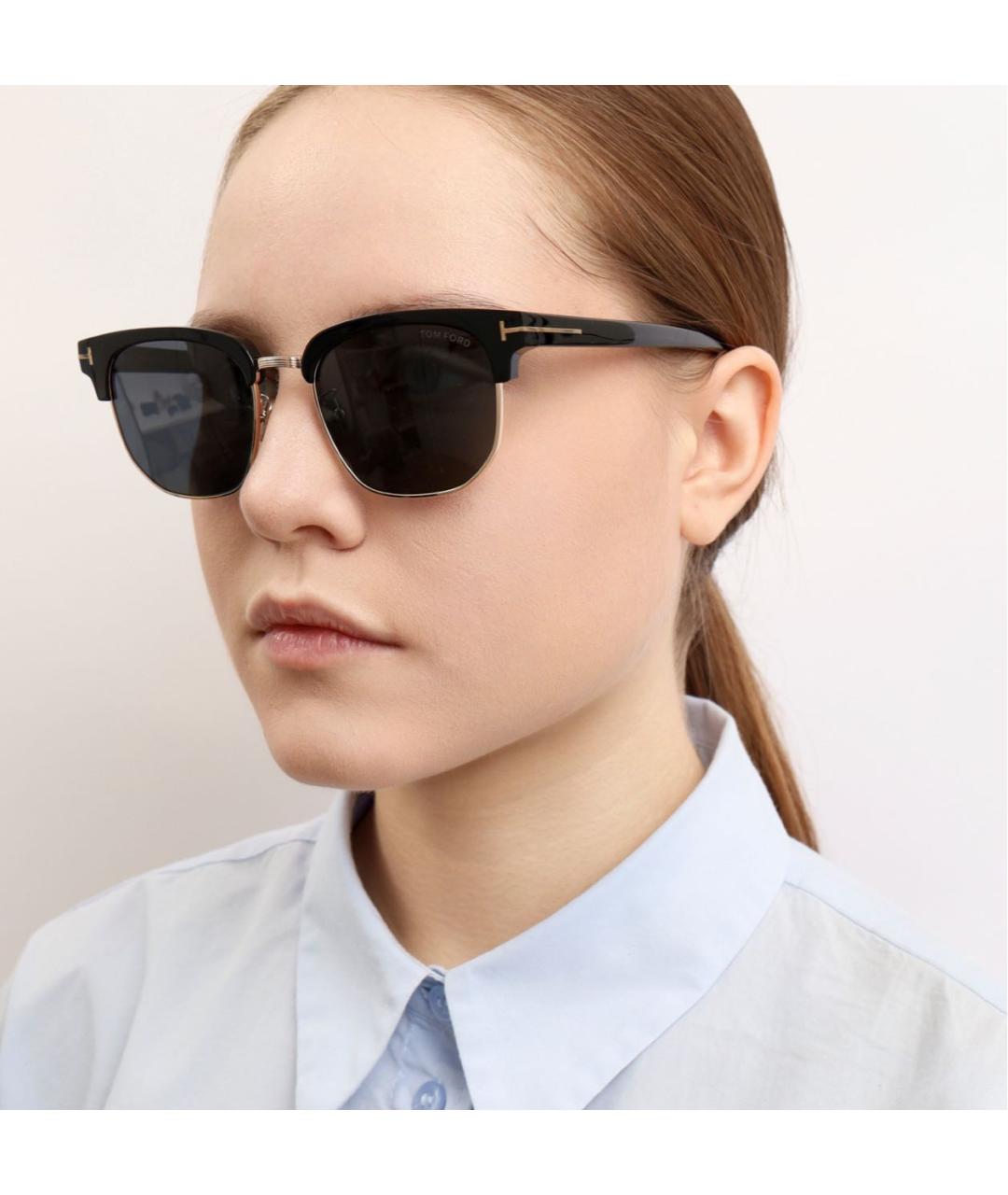 TOM FORD Черные пластиковые солнцезащитные очки, фото 3