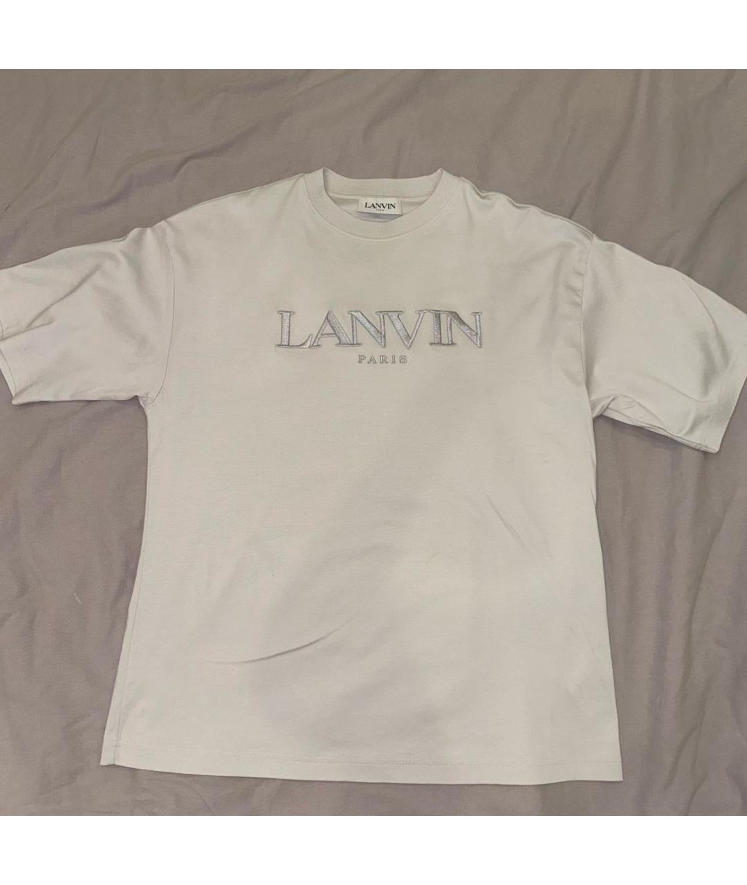 LANVIN Бежевая полиэстеровая футболка, фото 5