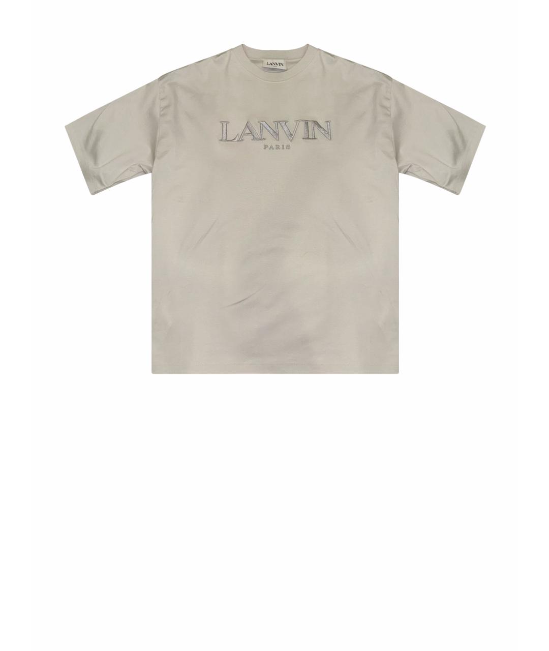 LANVIN Бежевая полиэстеровая футболка, фото 1