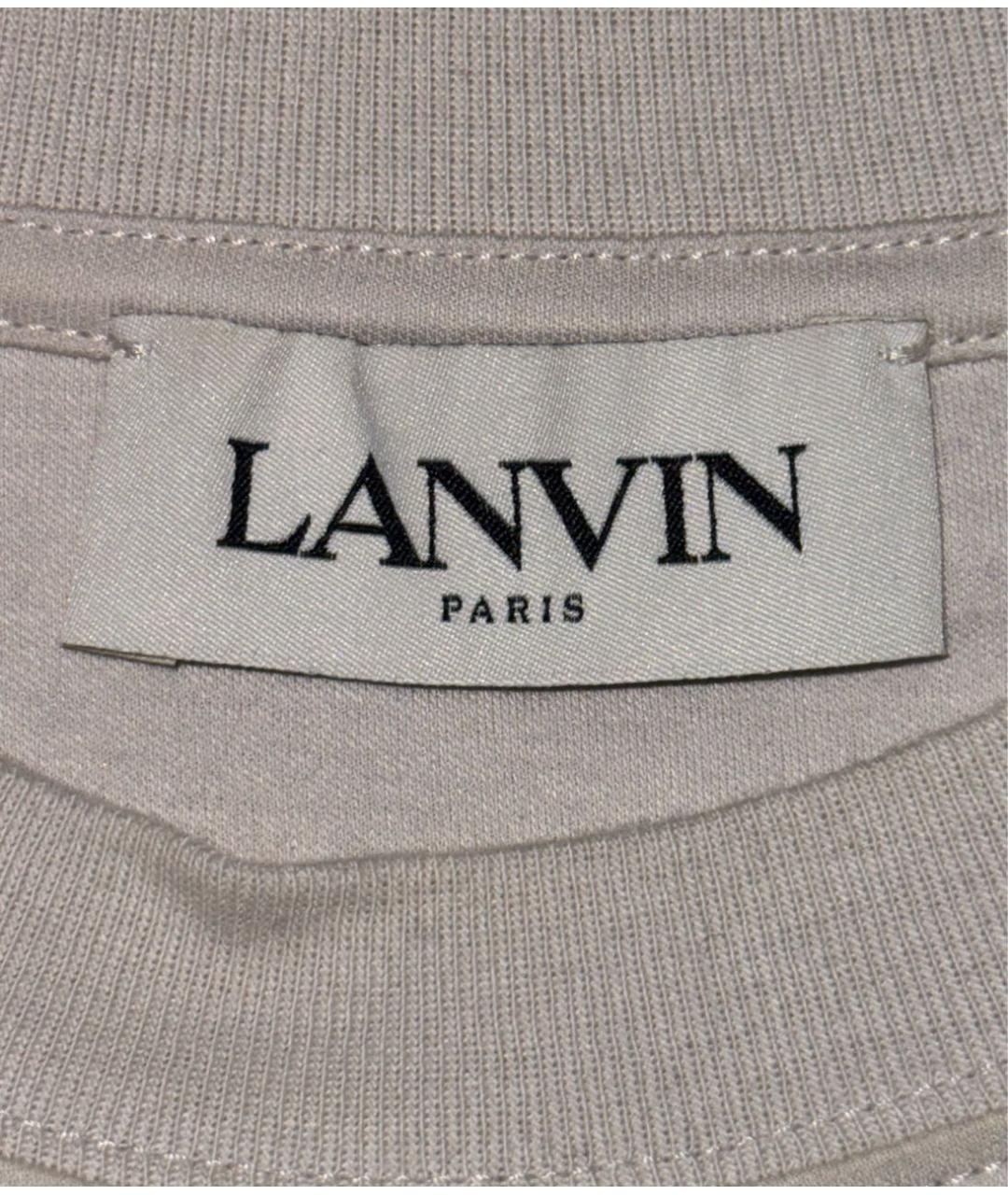 LANVIN Бежевая полиэстеровая футболка, фото 3