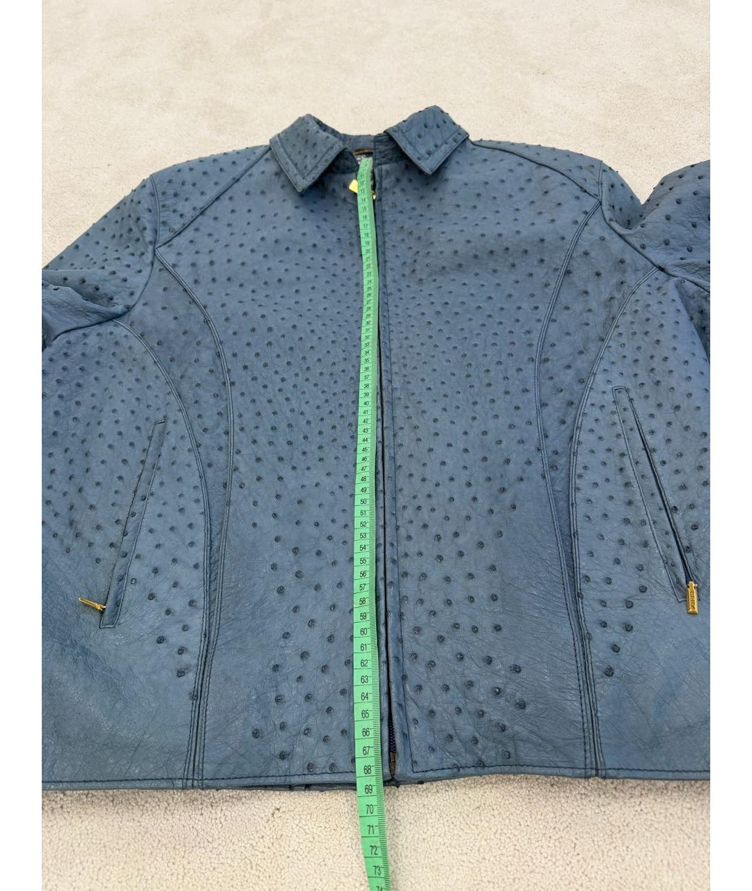 ZILLI Голубая куртка из экзотической кожи, фото 6