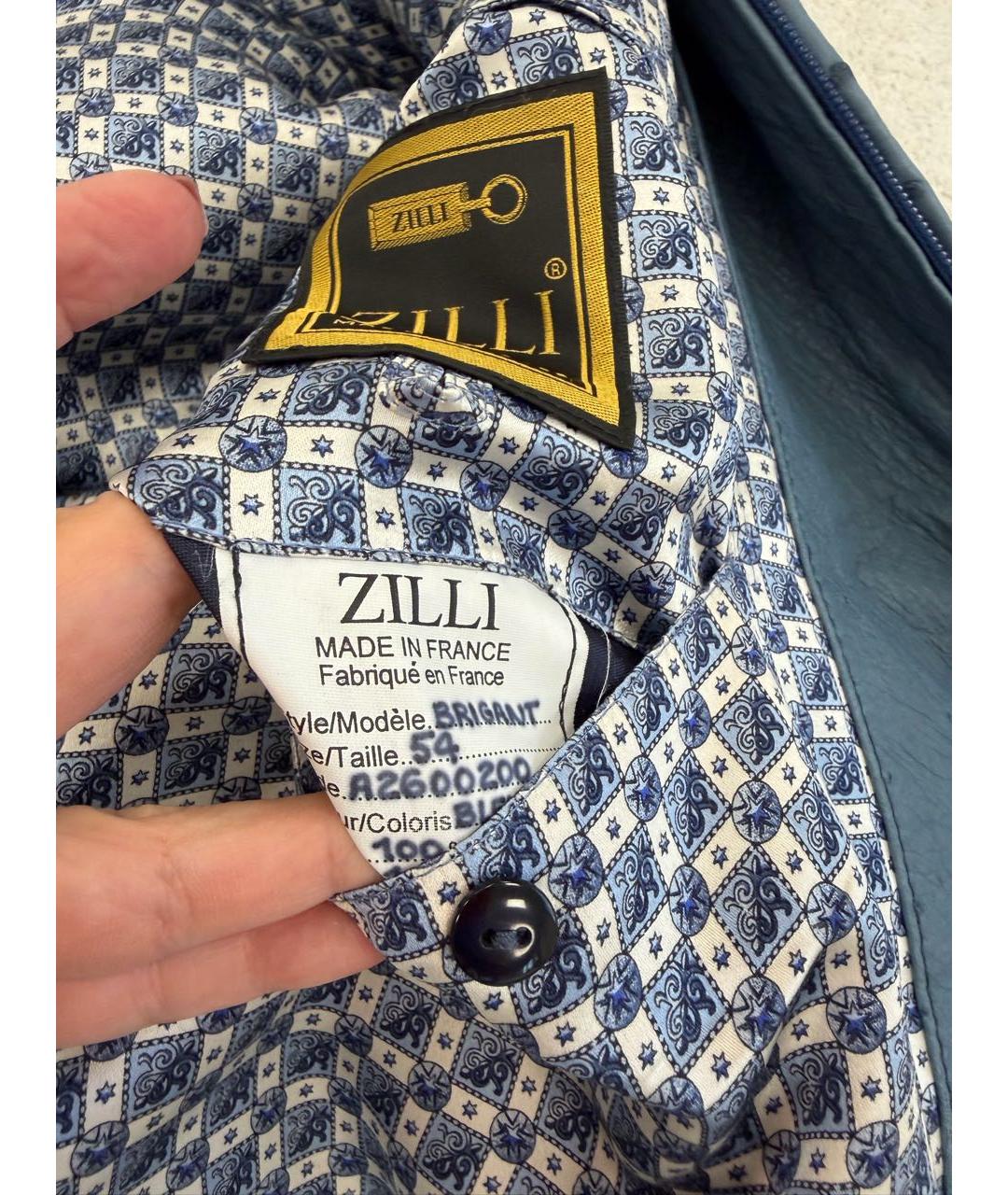 ZILLI Голубая куртка из экзотической кожи, фото 4