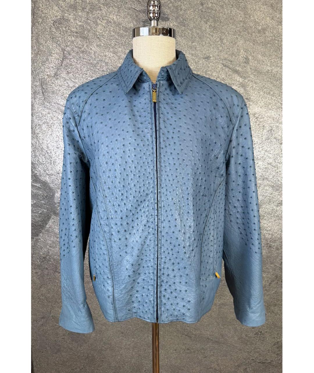 ZILLI Голубая куртка из экзотической кожи, фото 9