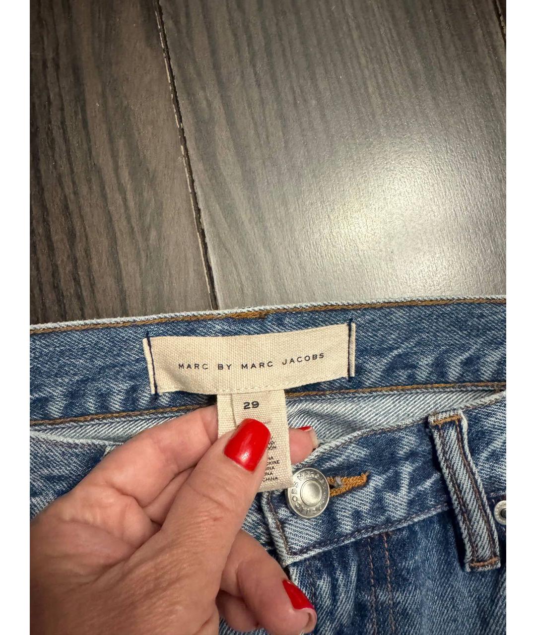 MARC BY MARC JACOBS Голубые хлопковые прямые джинсы, фото 3