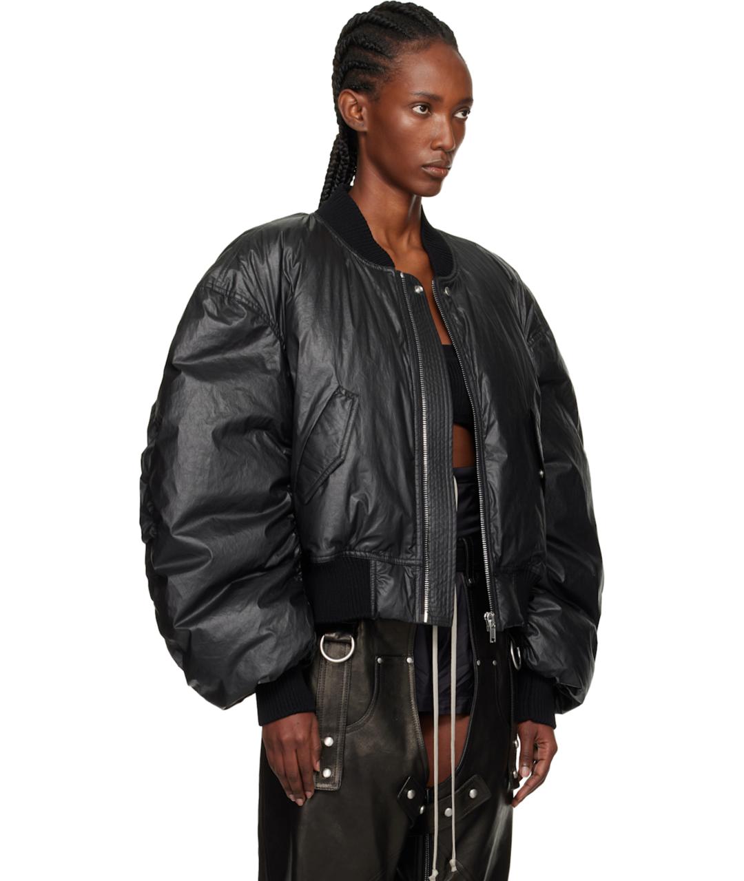 RICK OWENS Черная хлопко-эластановая куртка, фото 6