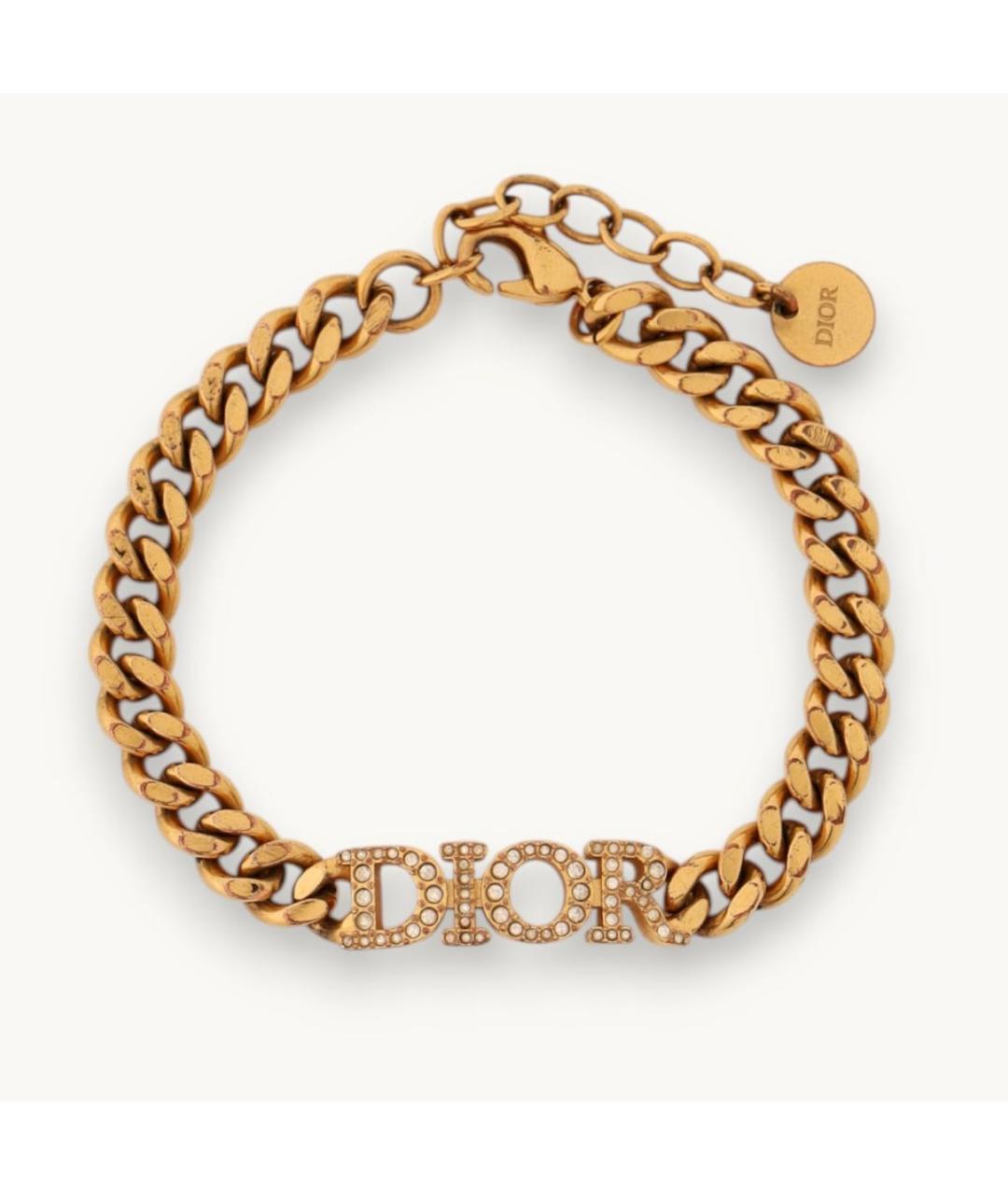 CHRISTIAN DIOR Золотой металлический браслет, фото 7