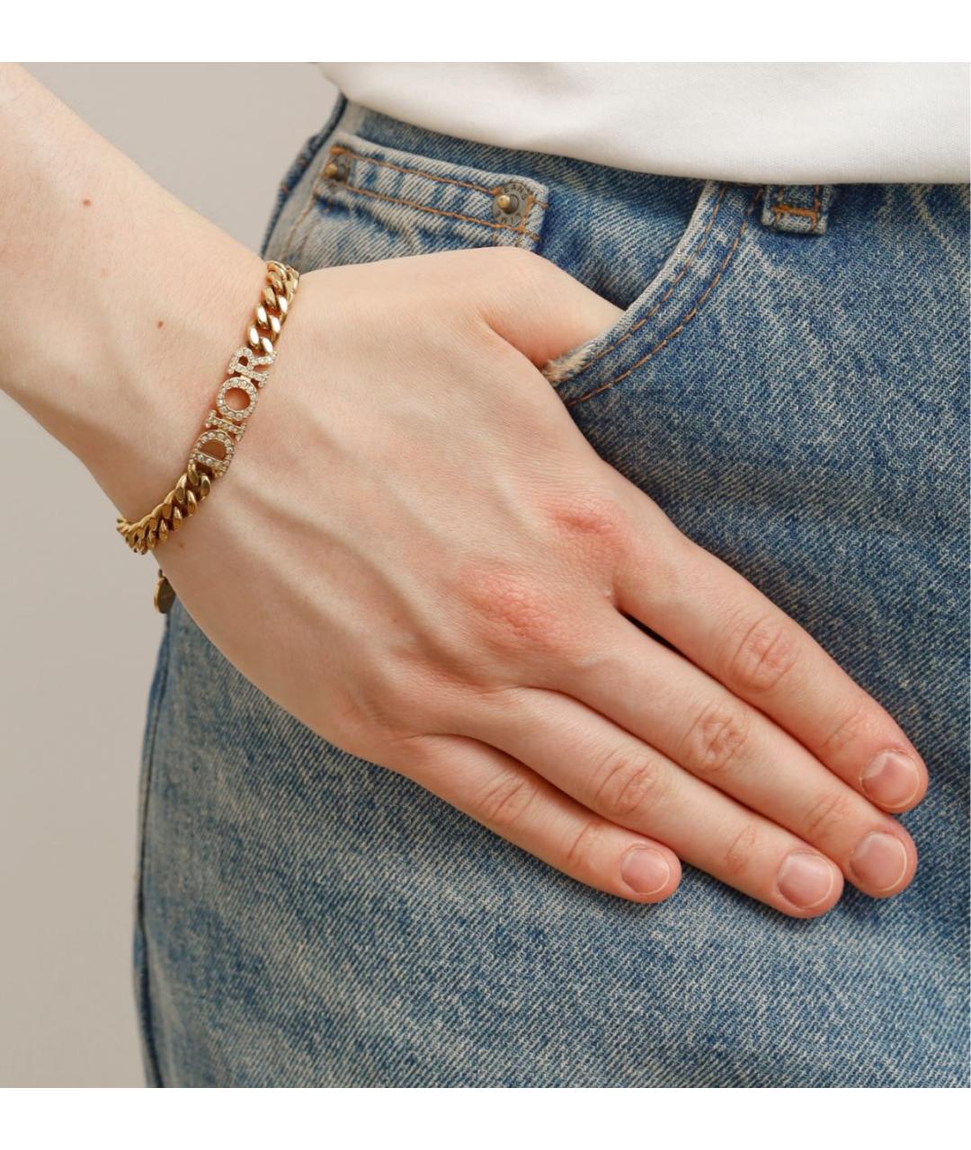 CHRISTIAN DIOR Золотой металлический браслет, фото 3