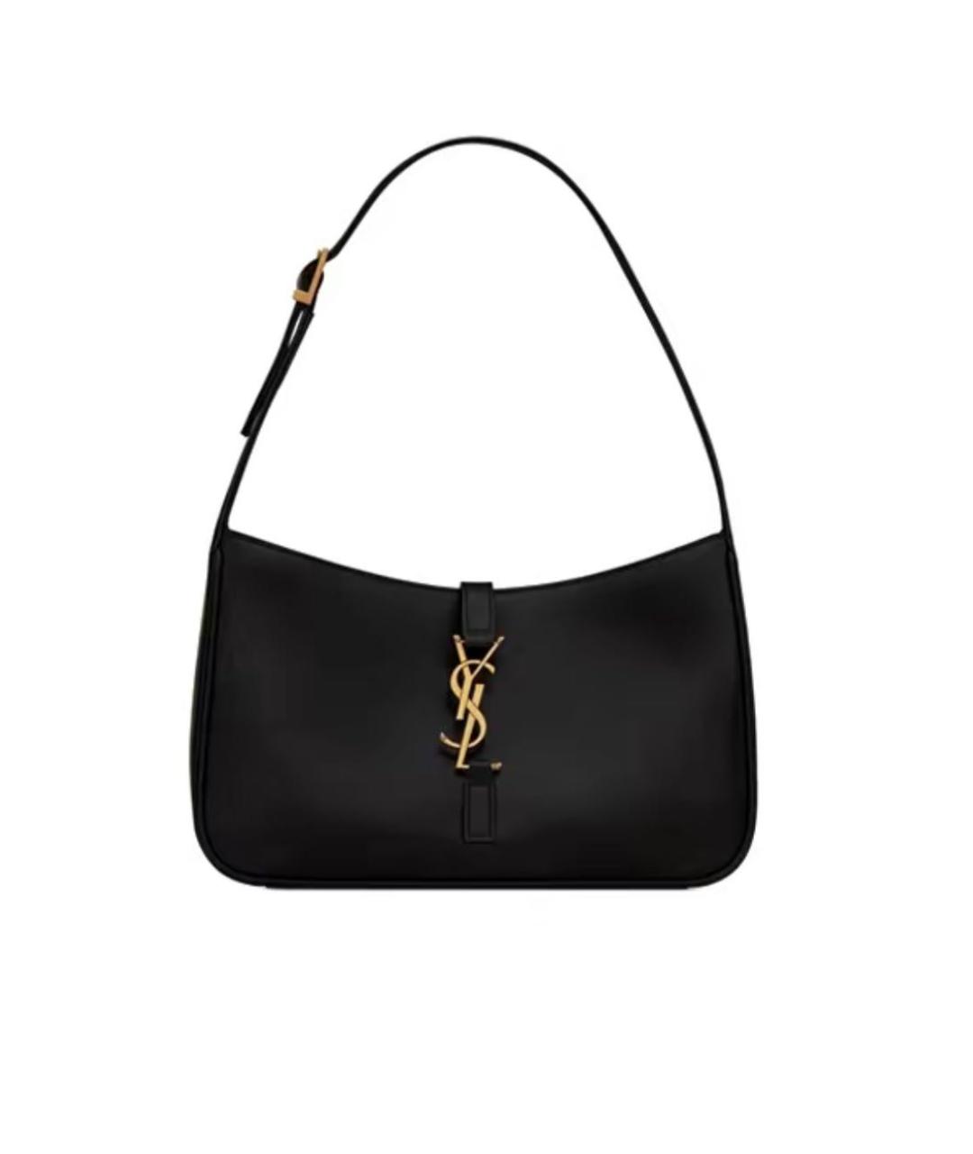 SAINT LAURENT Черная кожаная сумка с короткими ручками, фото 1