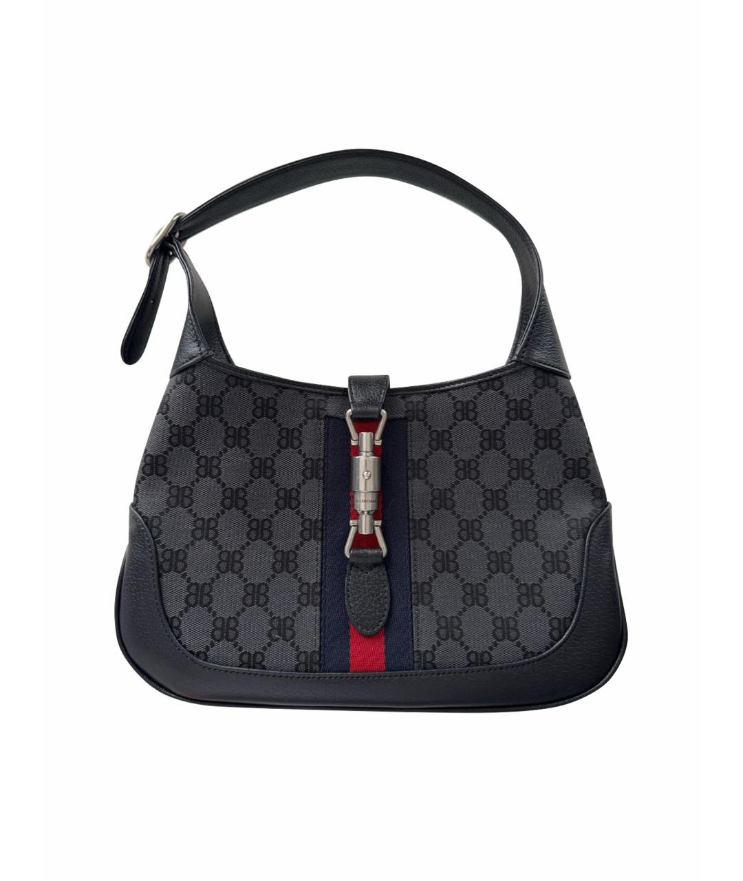 GUCCI Черная кожаная сумка с короткими ручками, фото 1