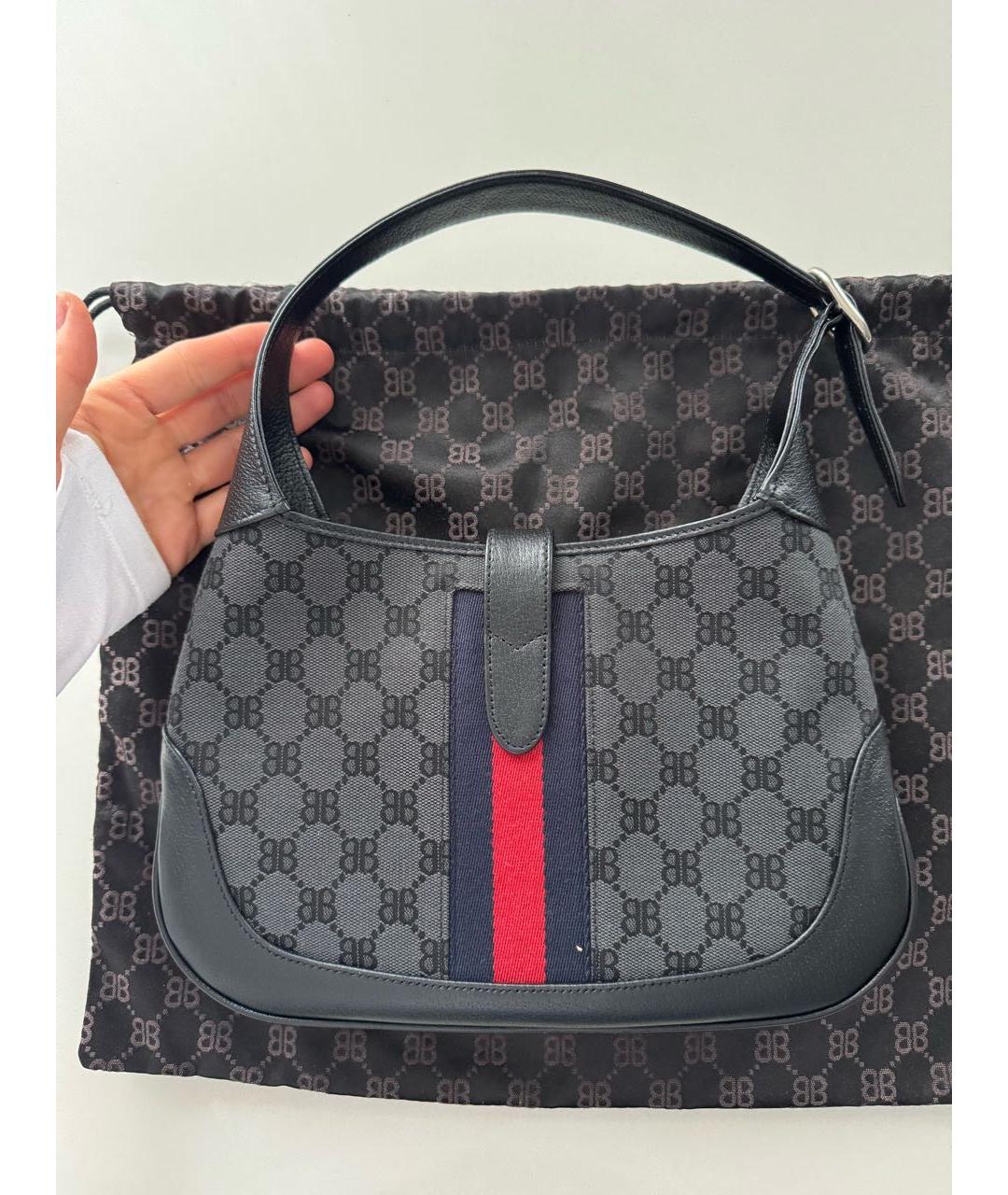 GUCCI Черная кожаная сумка с короткими ручками, фото 3