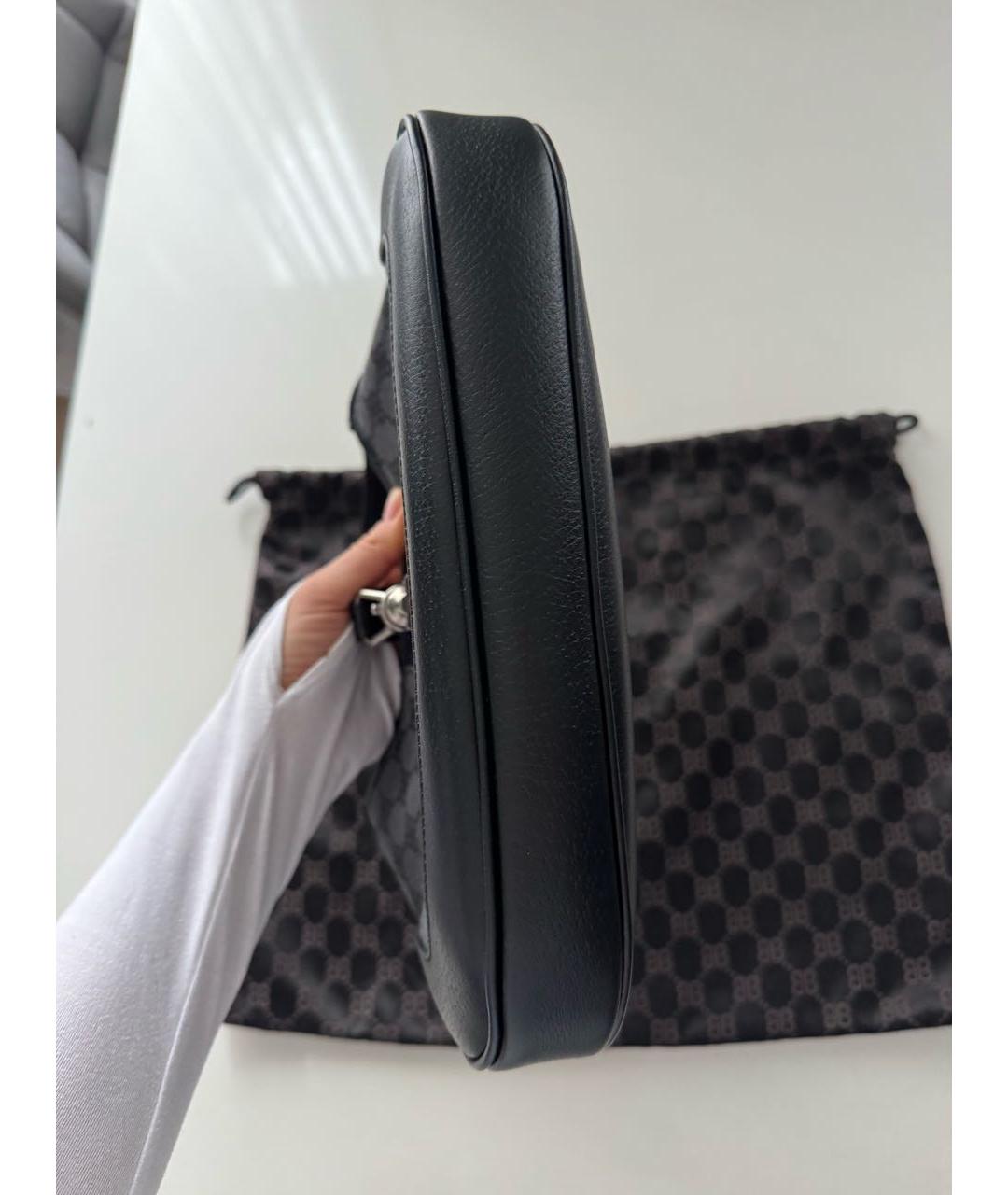 GUCCI Черная кожаная сумка с короткими ручками, фото 5