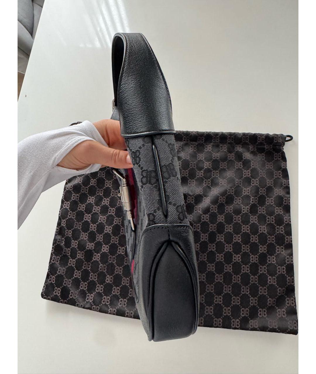 GUCCI Черная кожаная сумка с короткими ручками, фото 2