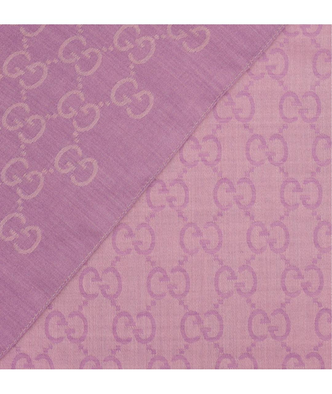 GUCCI Фиолетовый шелковый шарф, фото 7
