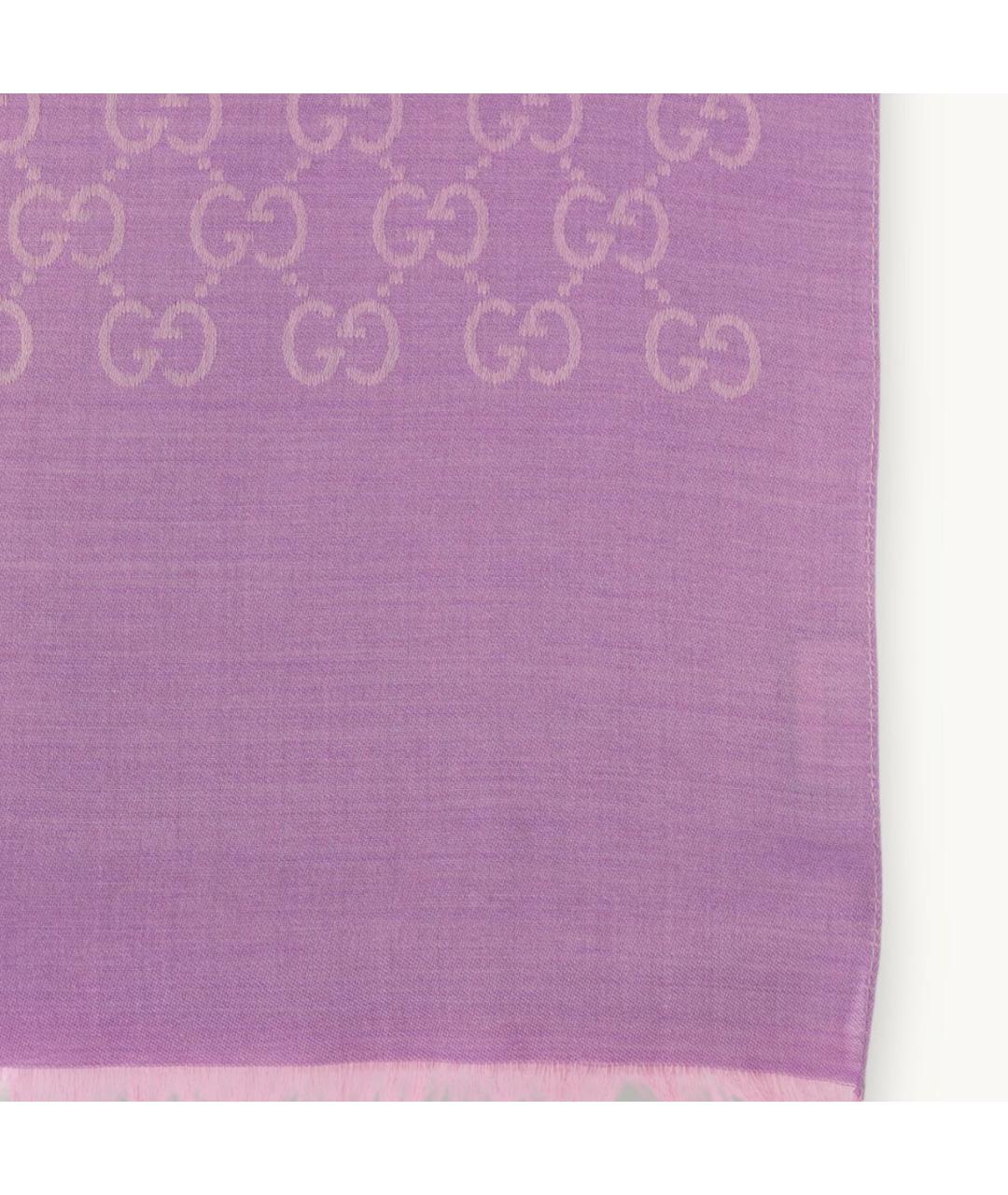 GUCCI Фиолетовый шелковый шарф, фото 3